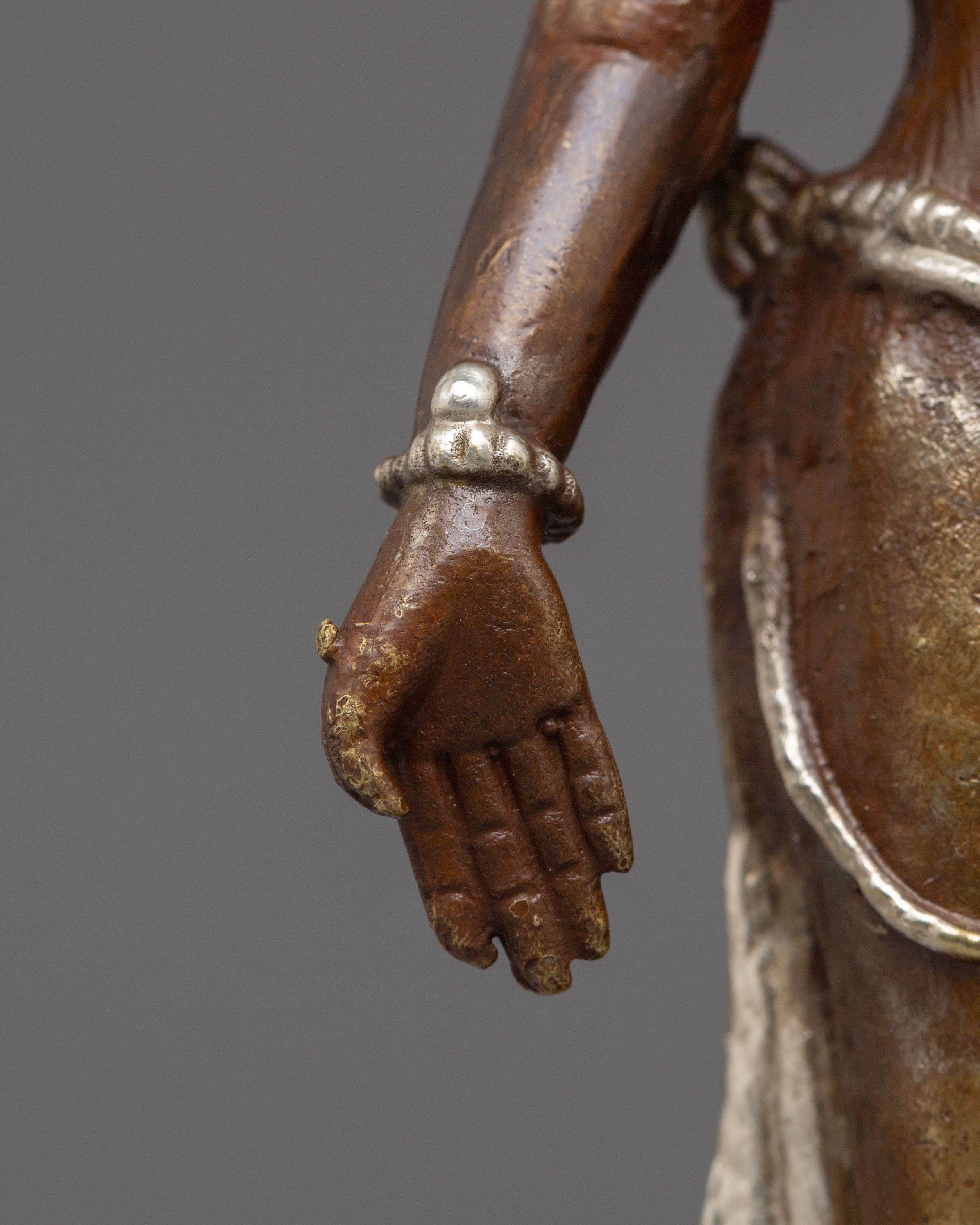 Handcrafted Lokeshwor Statue | Oxidized Copper and Silver Plated Art