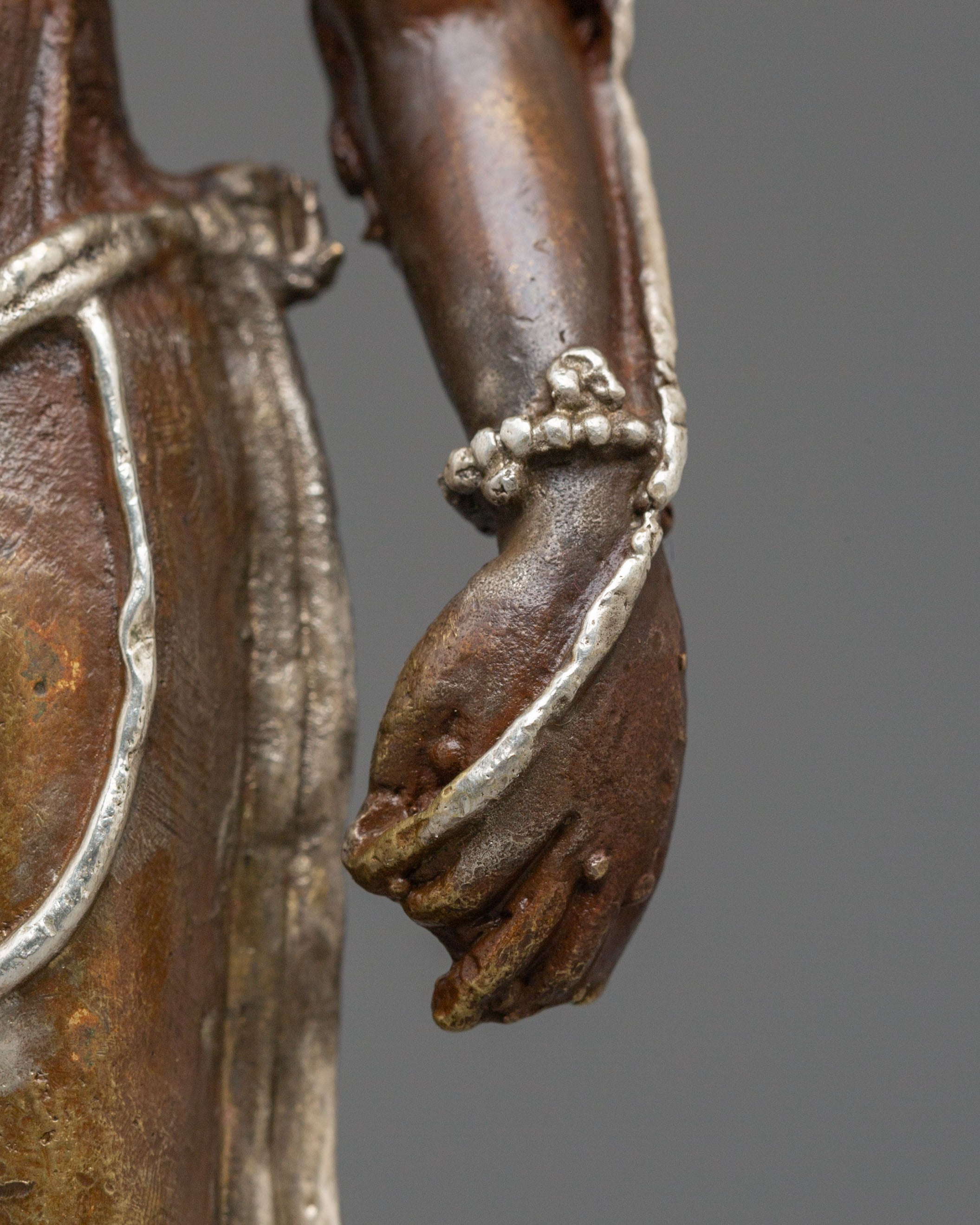 Handcrafted Lokeshwor Statue | Oxidized Copper and Silver Plated Art