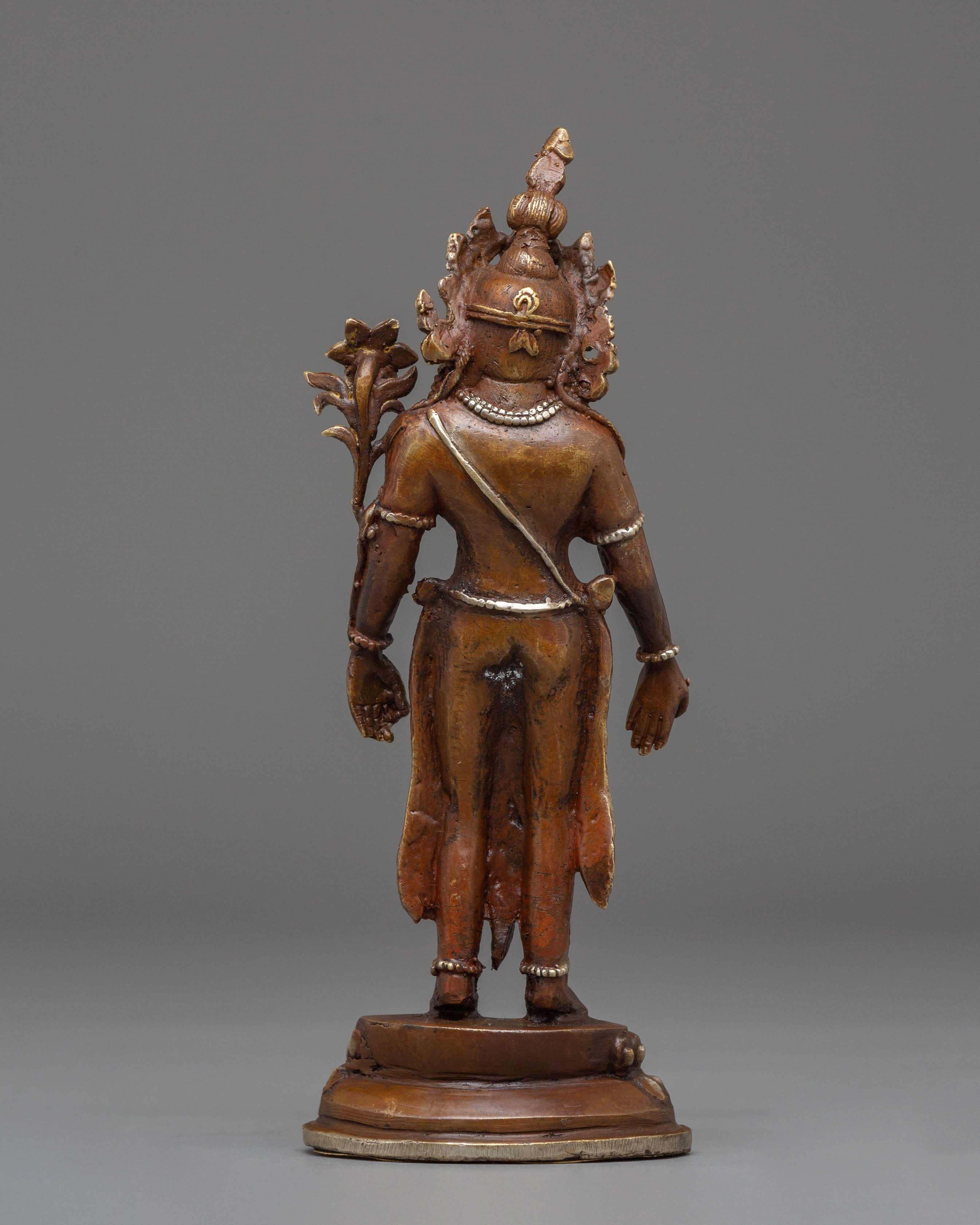Handcrafted Lokeshwor Statue | Oxidized Copper and Silver Plated Art