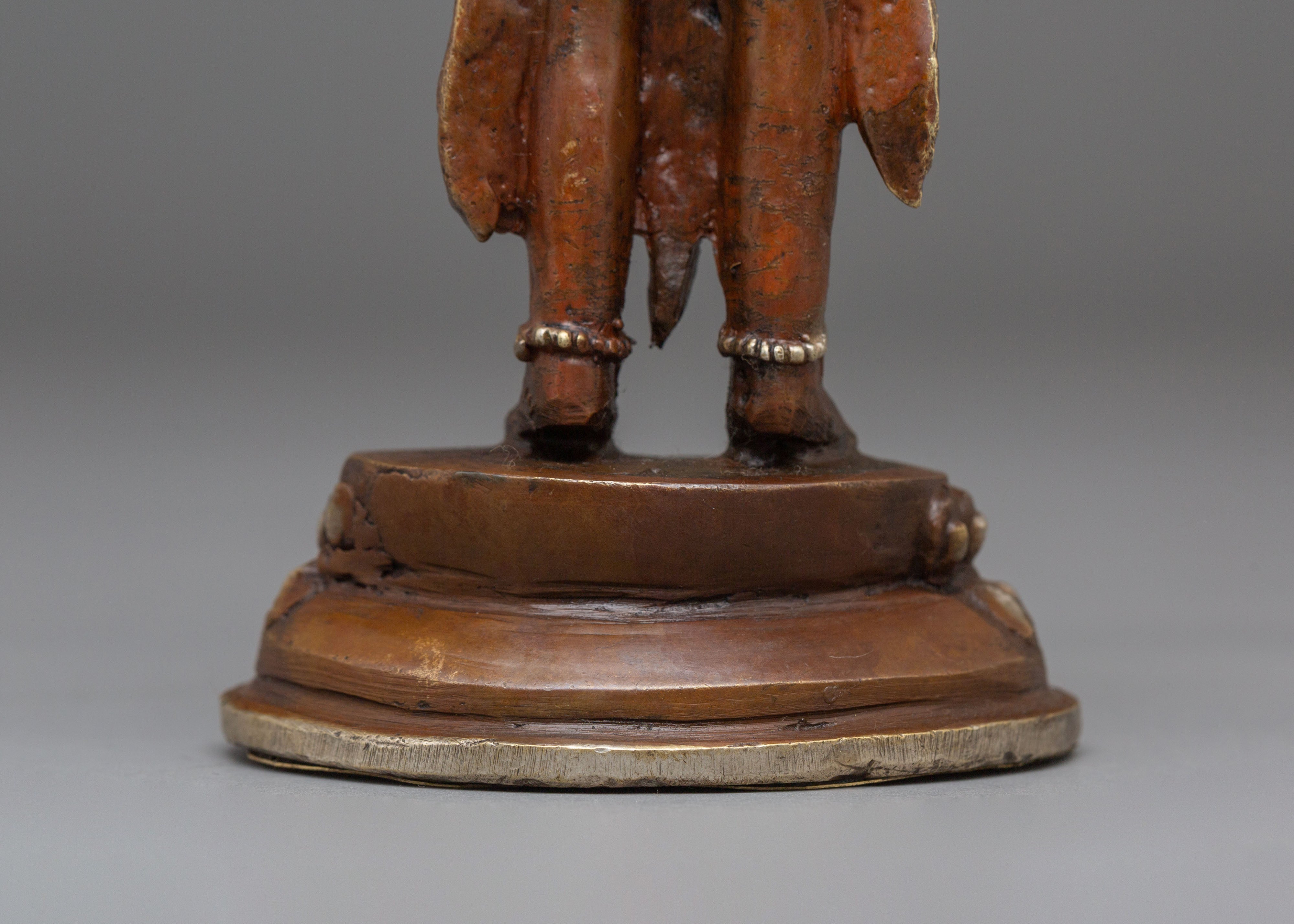 Handcrafted Lokeshwor Statue | Oxidized Copper and Silver Plated Art