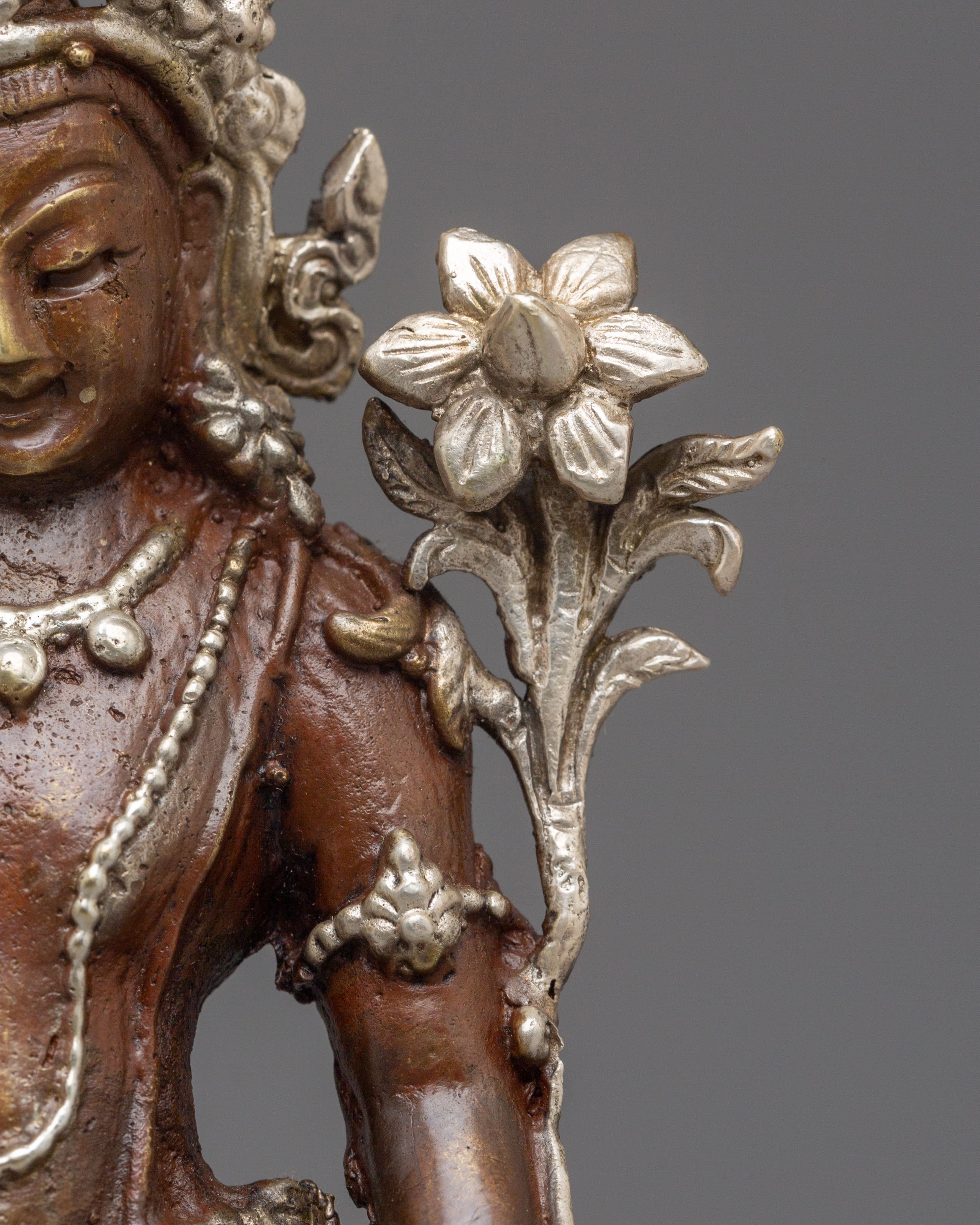 Handcrafted Lokeshwor Statue | Oxidized Copper and Silver Plated Art