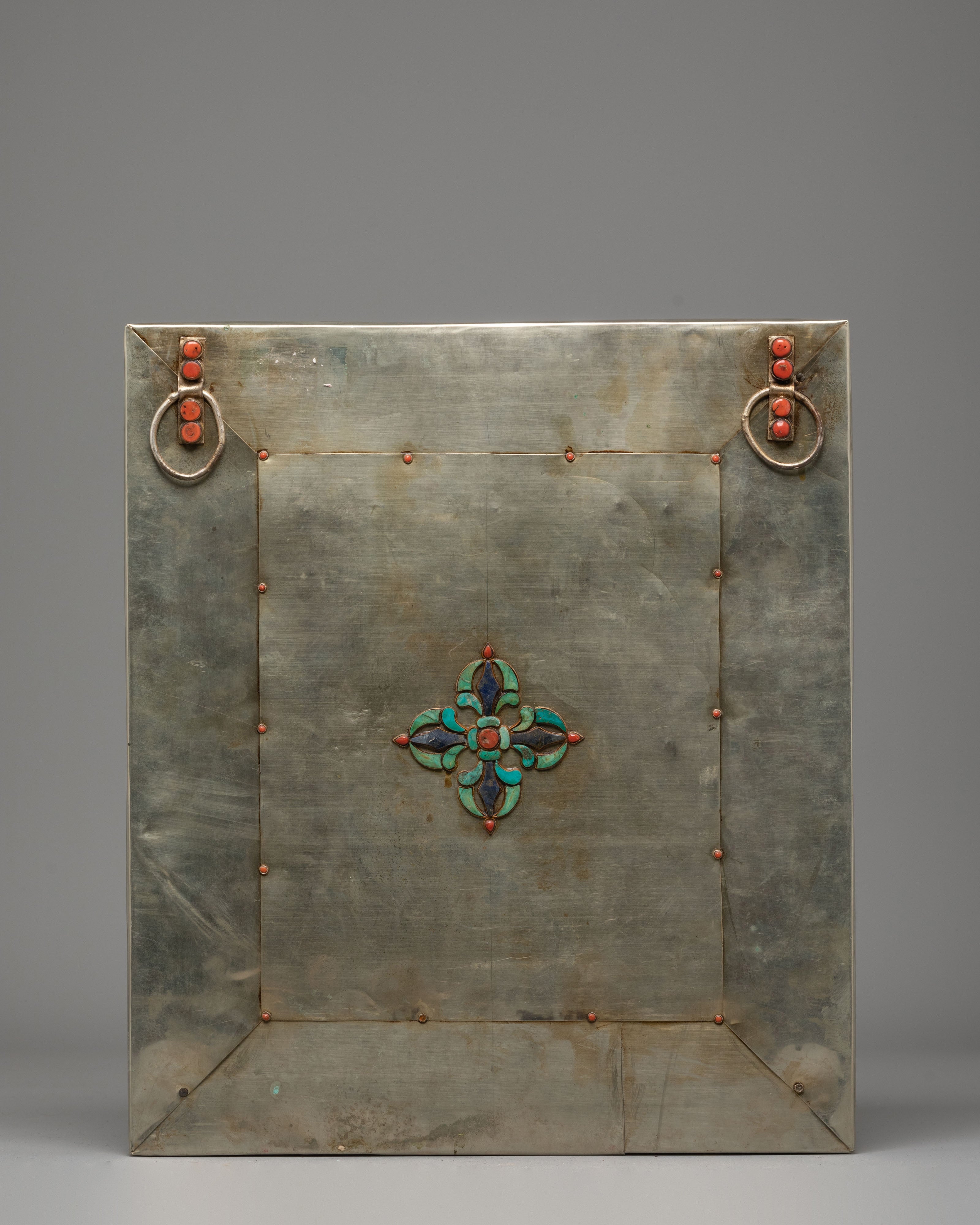 Chakrasamvara Wall Art | Sacred Tibetan Copper & Silver Wall Hanging