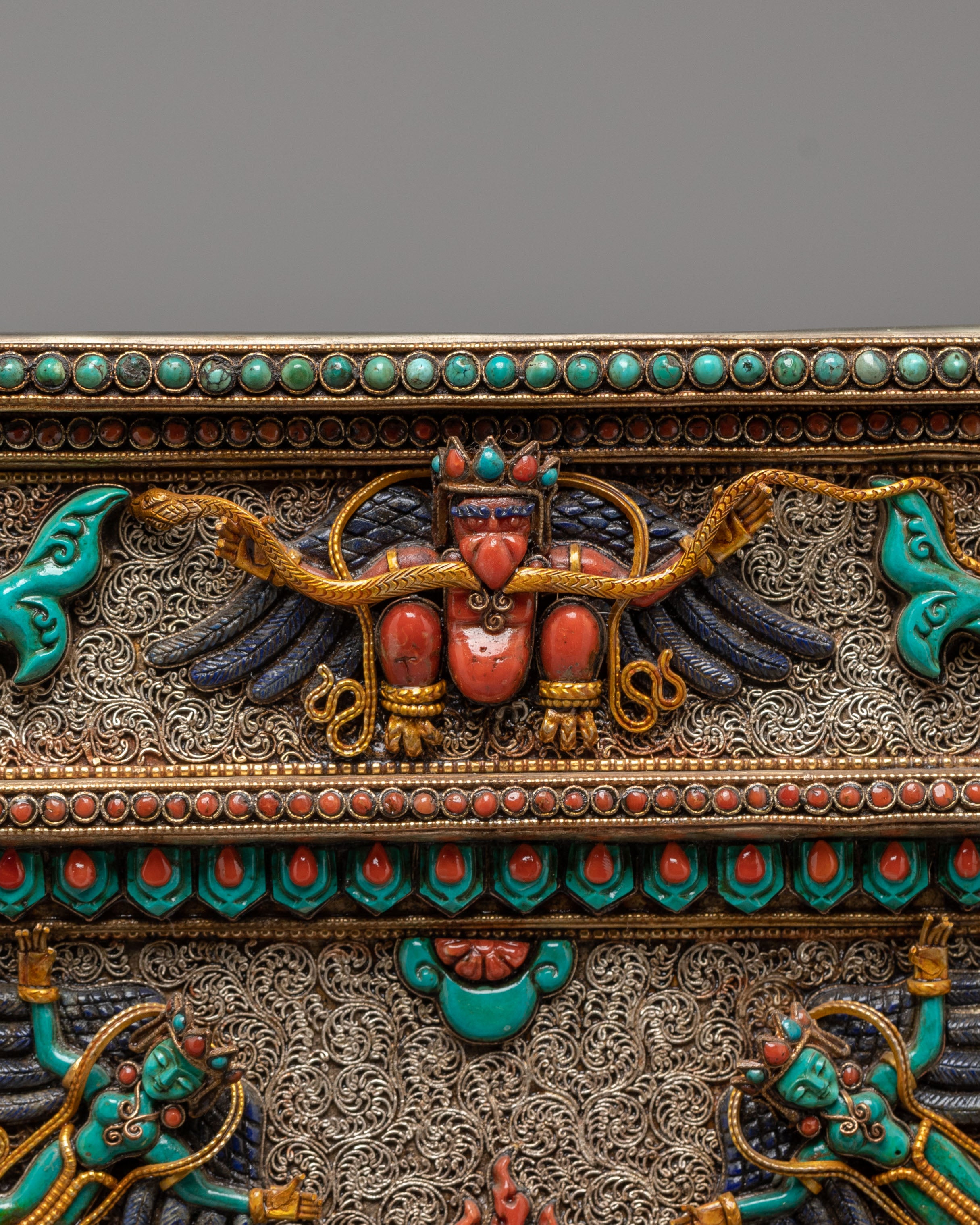 Chakrasamvara Wall Art | Sacred Tibetan Copper & Silver Wall Hanging