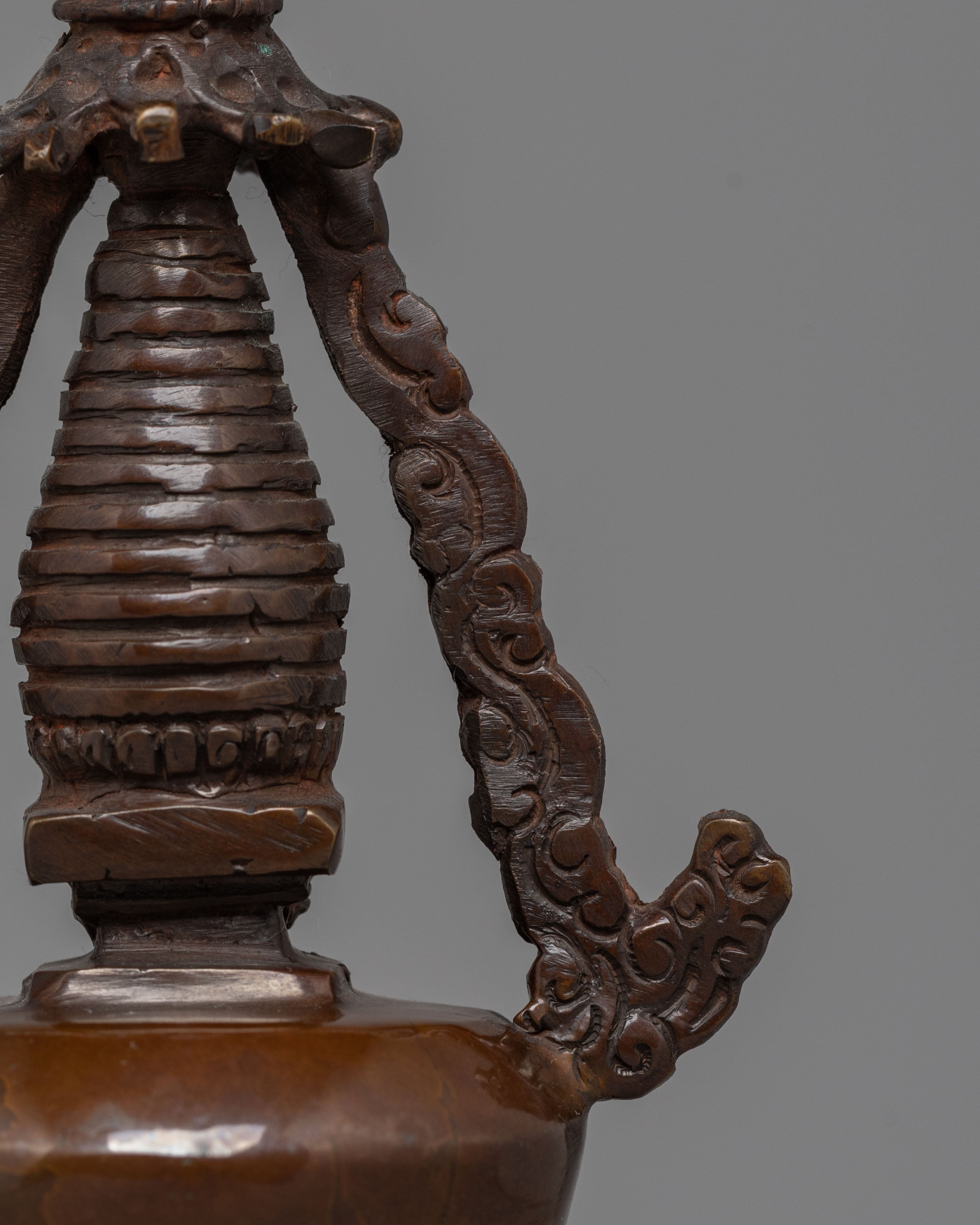 Handmade Decorative Copper Stupa | Oxidized Copper Stupa for Home Decor