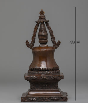 Handmade Decorative Copper Stupa | Oxidized Copper Stupa for Home Decor
