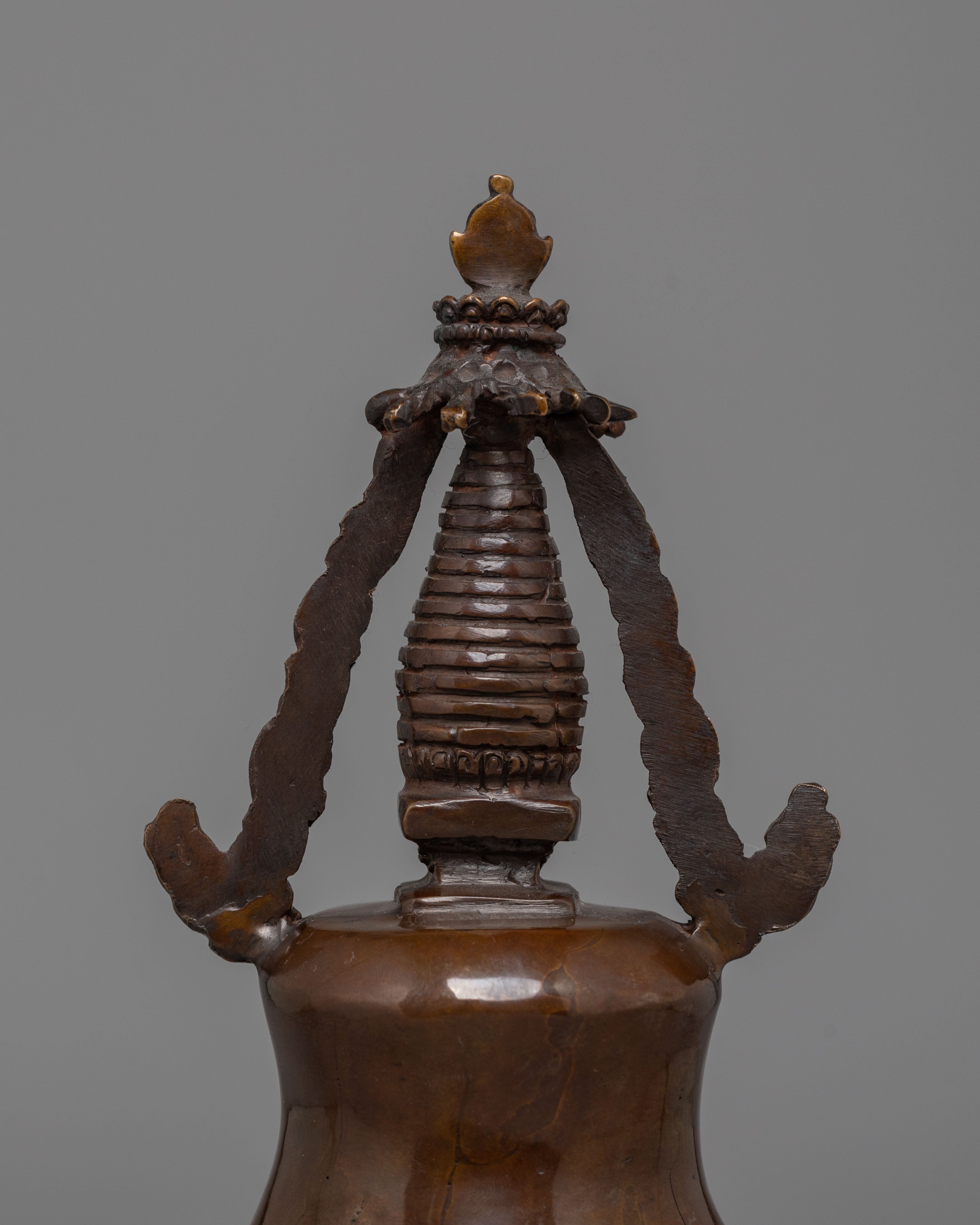Handmade Decorative Copper Stupa | Oxidized Copper Stupa for Home Decor