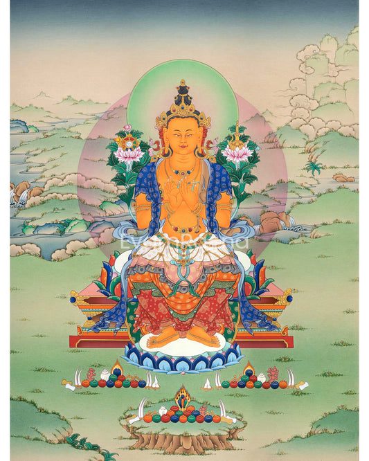 Maitreya Buddha's Presence in Canvas Print