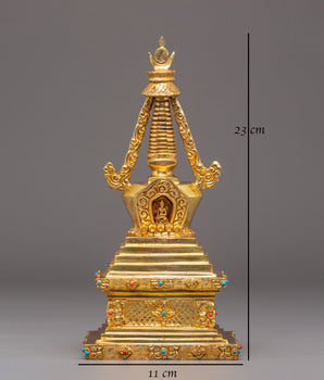 Handmade Himalayan Buddhist Stupa | Sacred Tibetan Stupa