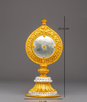 Sacred Golden Spiritual Mirror | Tibetan Ritual Mirror