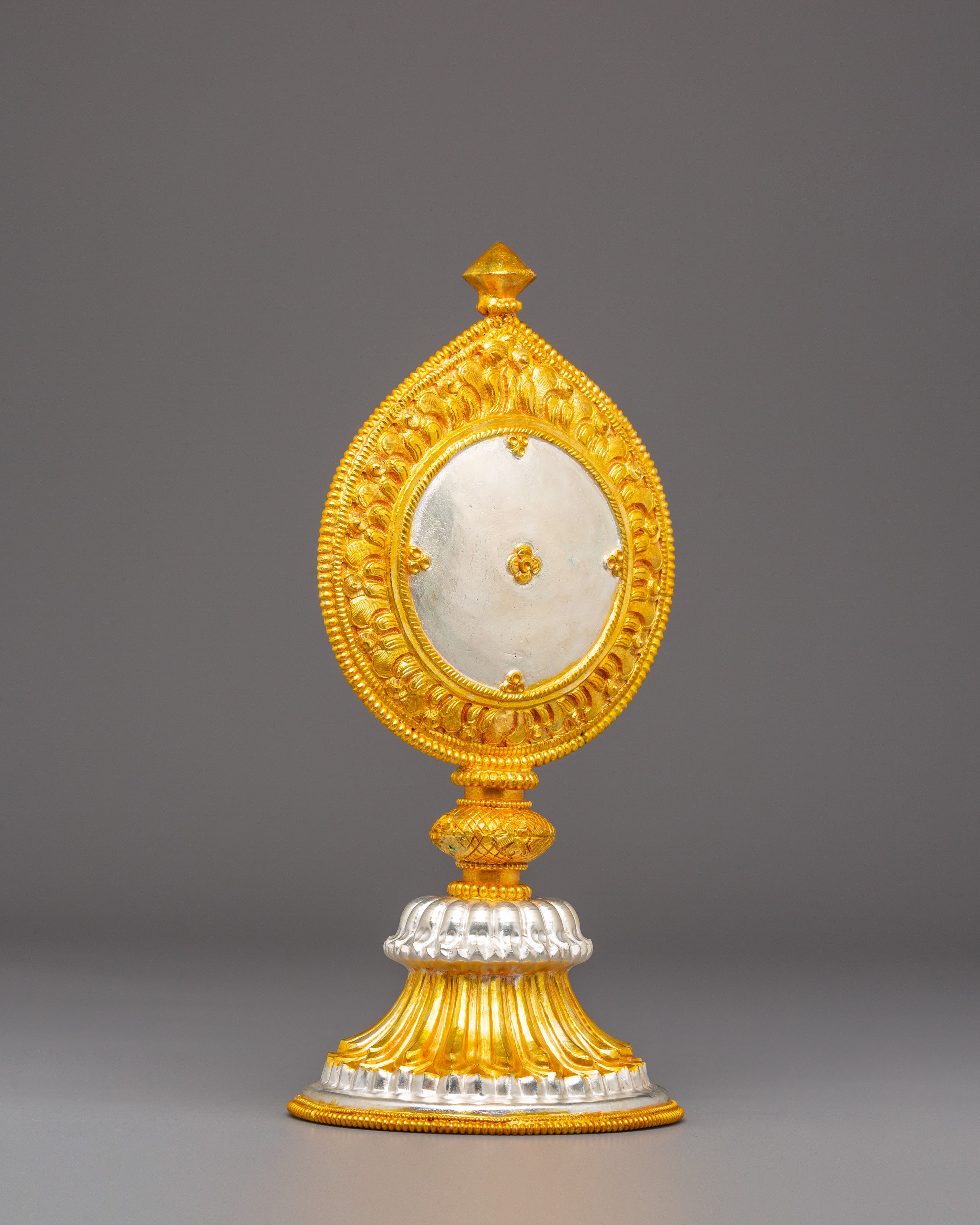 Sacred Golden Spiritual Mirror | Tibetan Ritual Mirror