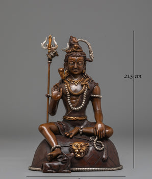 Statue of Hindu Deity Shiva | Handcrafted Oxidized Copper Lord Shiva Sculpture