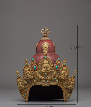 Handcrafted Crown | Gold Plated Ritual Crown for Altar Decor