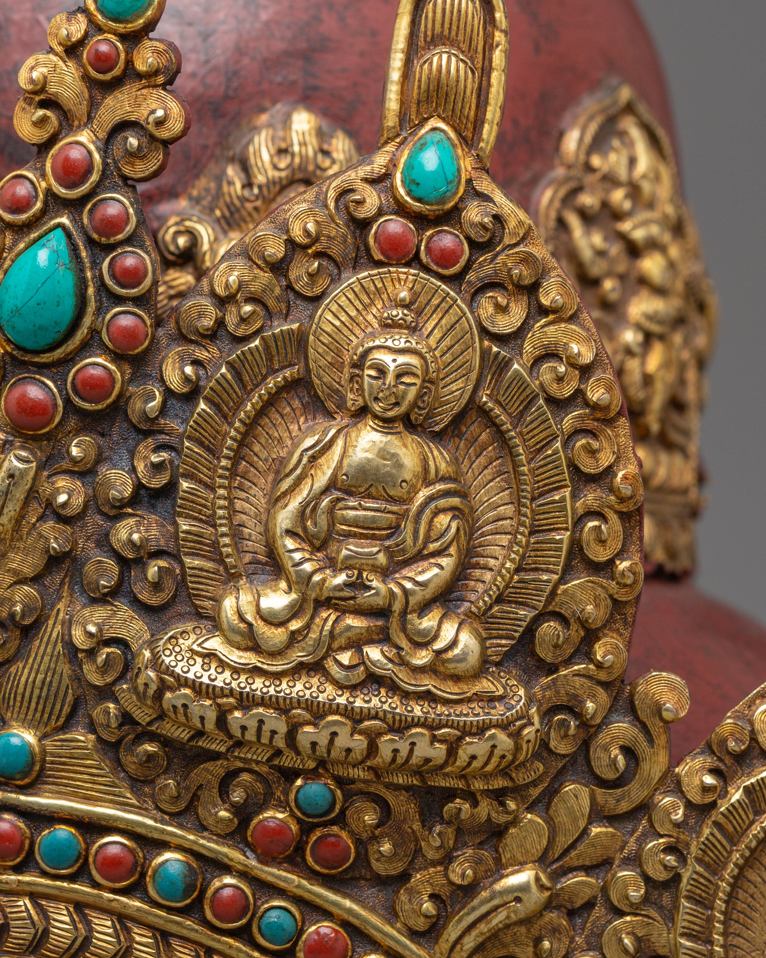 Handcrafted Crown | Gold Plated Ritual Crown for Altar Decor