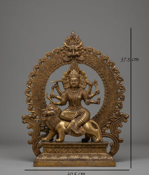 Handcrafted Durga Bronze Statue | Hindu Goddess Durga Sculpture