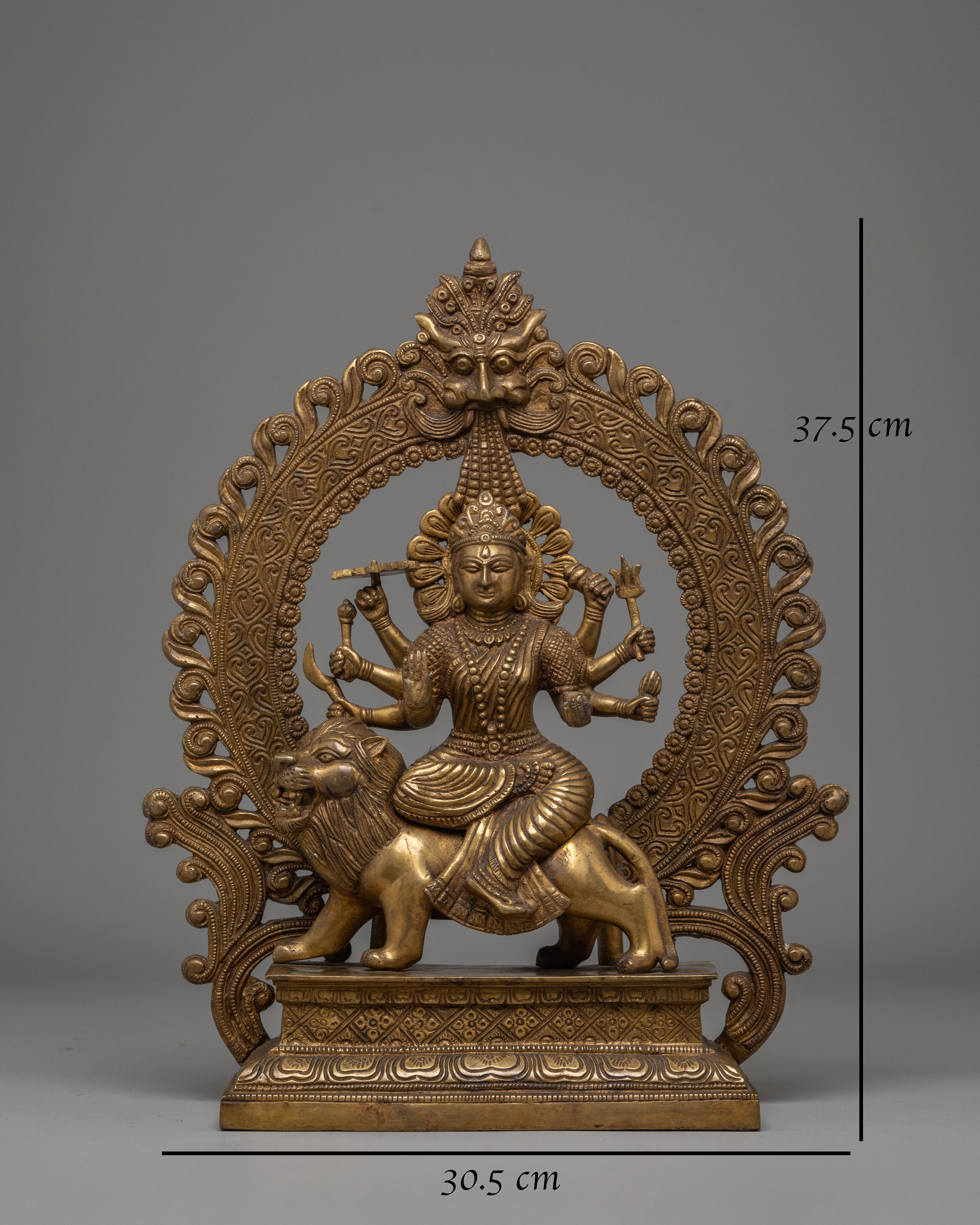 Handcrafted Durga Bronze Statue | Hindu Goddess Durga Sculpture