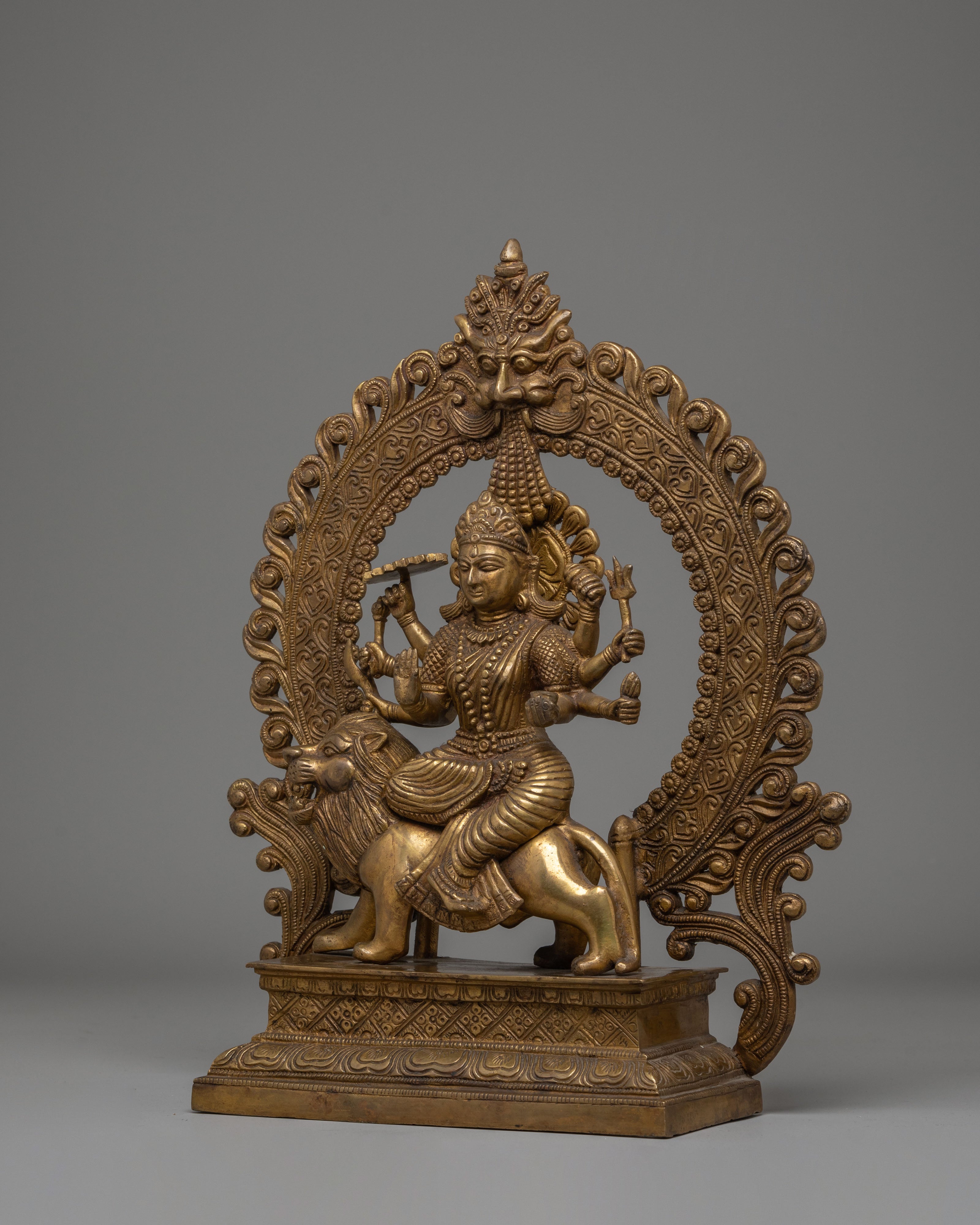 Handcrafted Durga Bronze Statue | Hindu Goddess Durga Sculpture