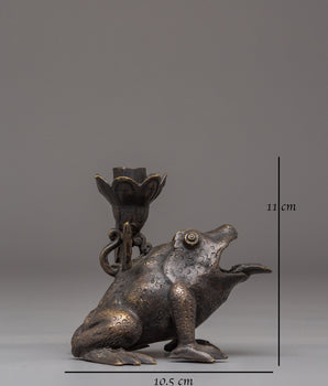 Handmade Bronze Candle Holder | Frog Candle Holder