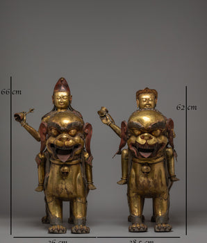 Handmade Lion Set Statue | Pair of Lion