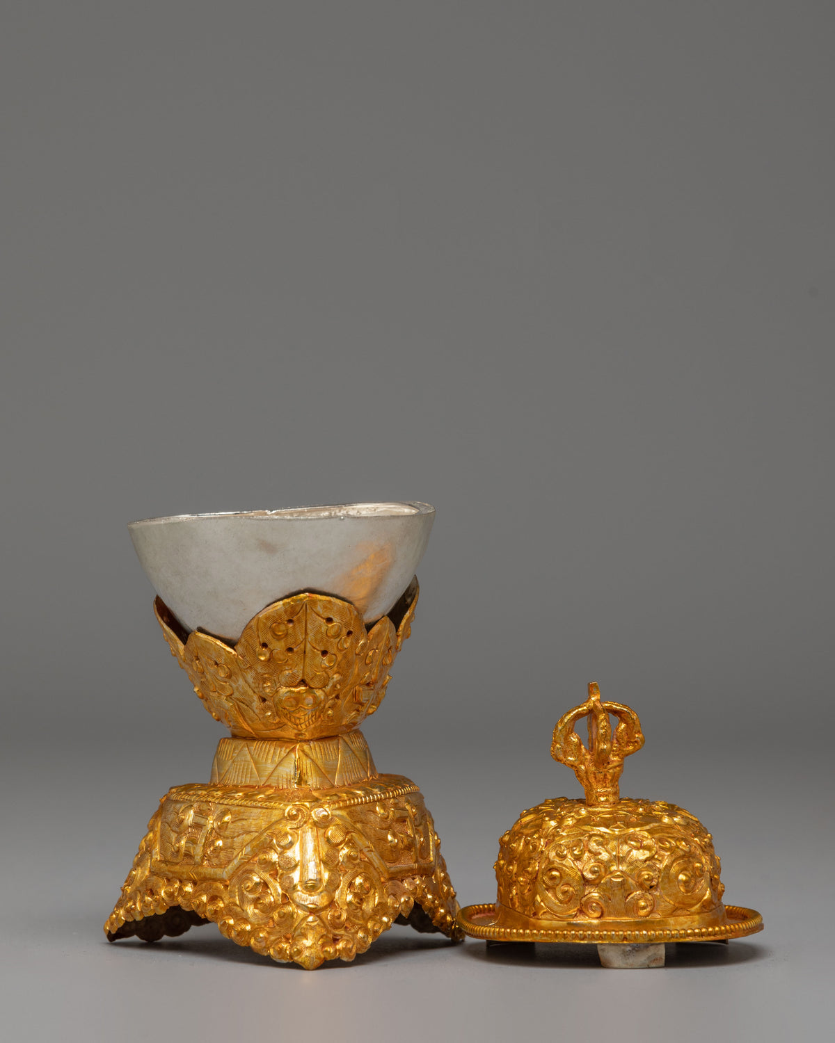 Handcrafted Ritual Kapala | Tibetan Buddhist Offering Vessel