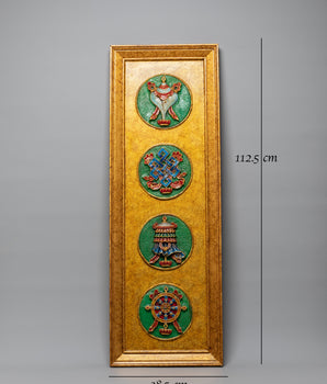 Sacred Eight Auspicious Symbol Wall Hanging | Buddhist Art Decor