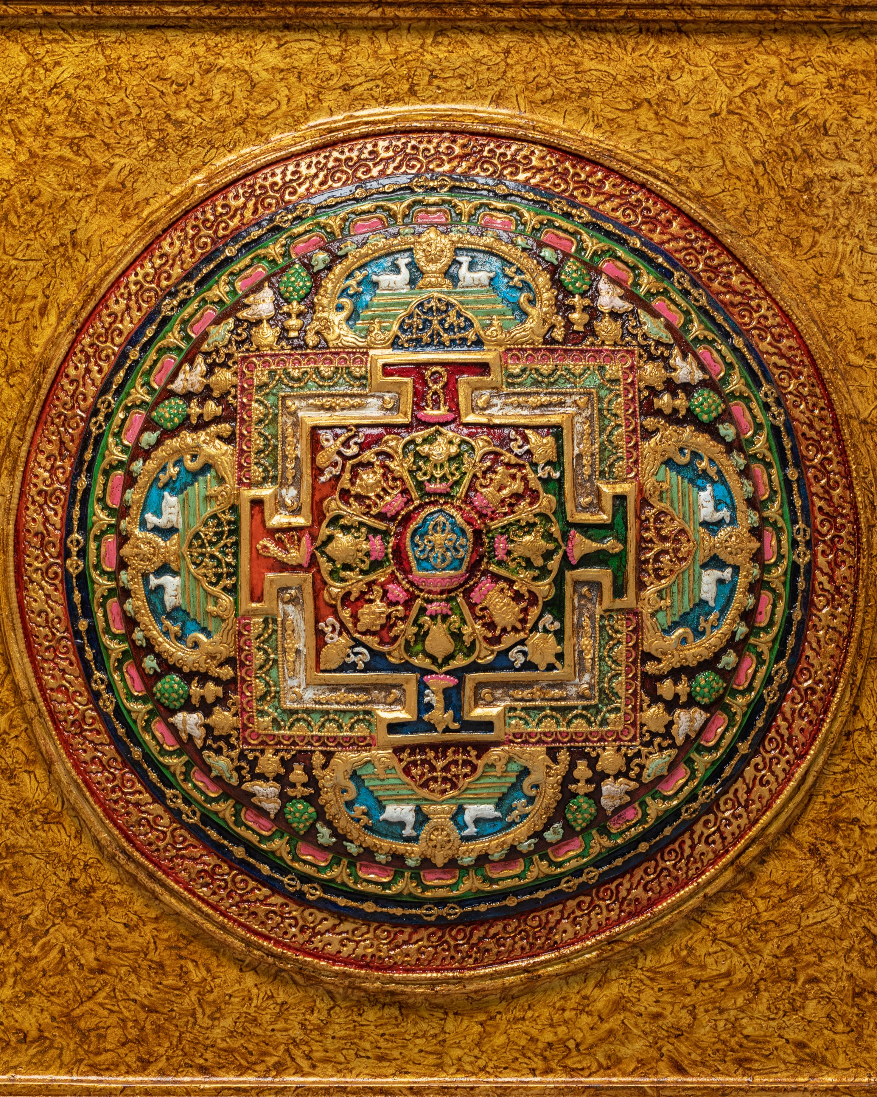Handmade Eight Auspicious Mandala Wall Hanging | Wheel of Time