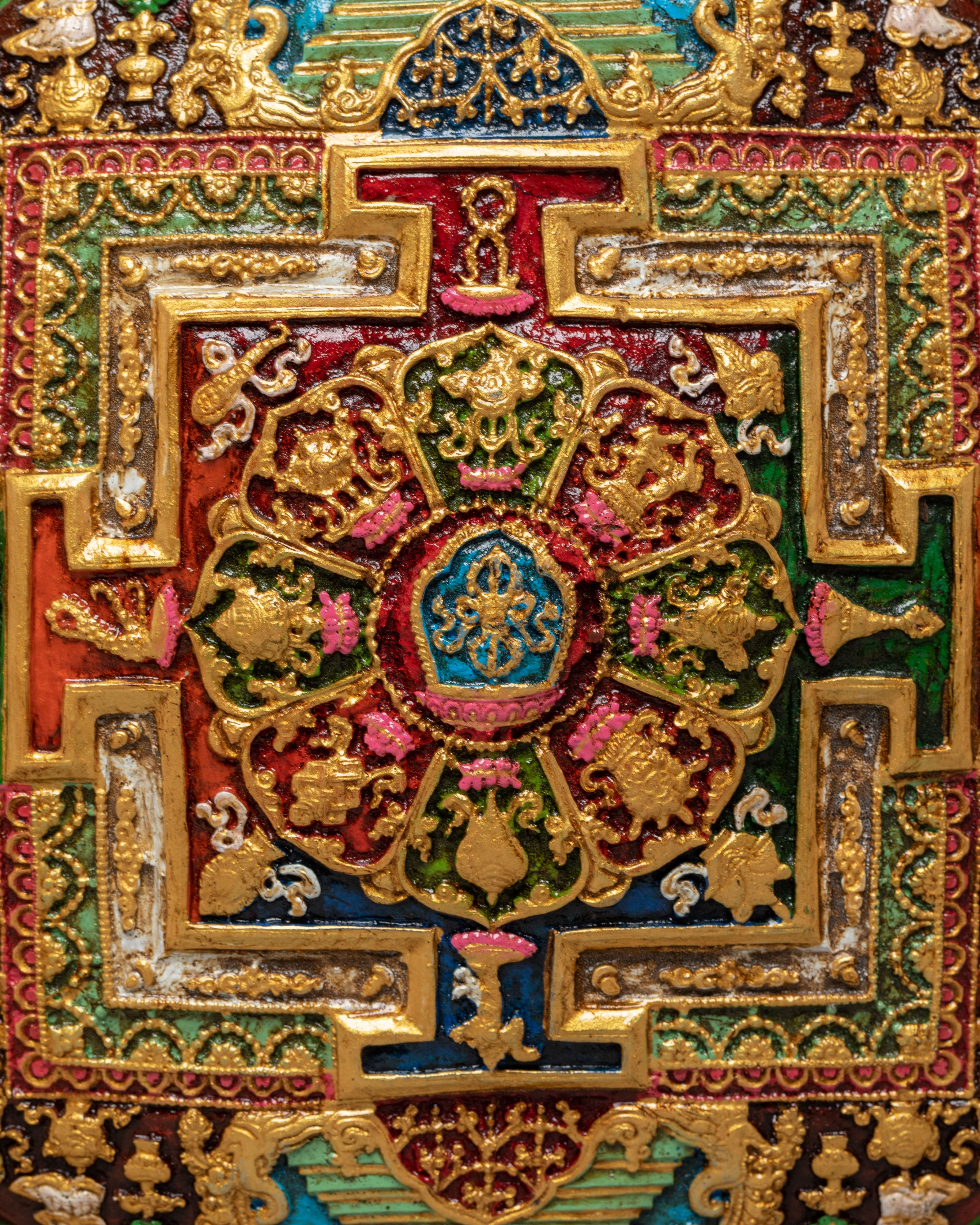Handmade Eight Auspicious Mandala Wall Hanging | Wheel of Time