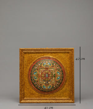 Auspicious Symbols Mandala Wall Hanging | Tibetan Buddhist Art with Eight Symbols