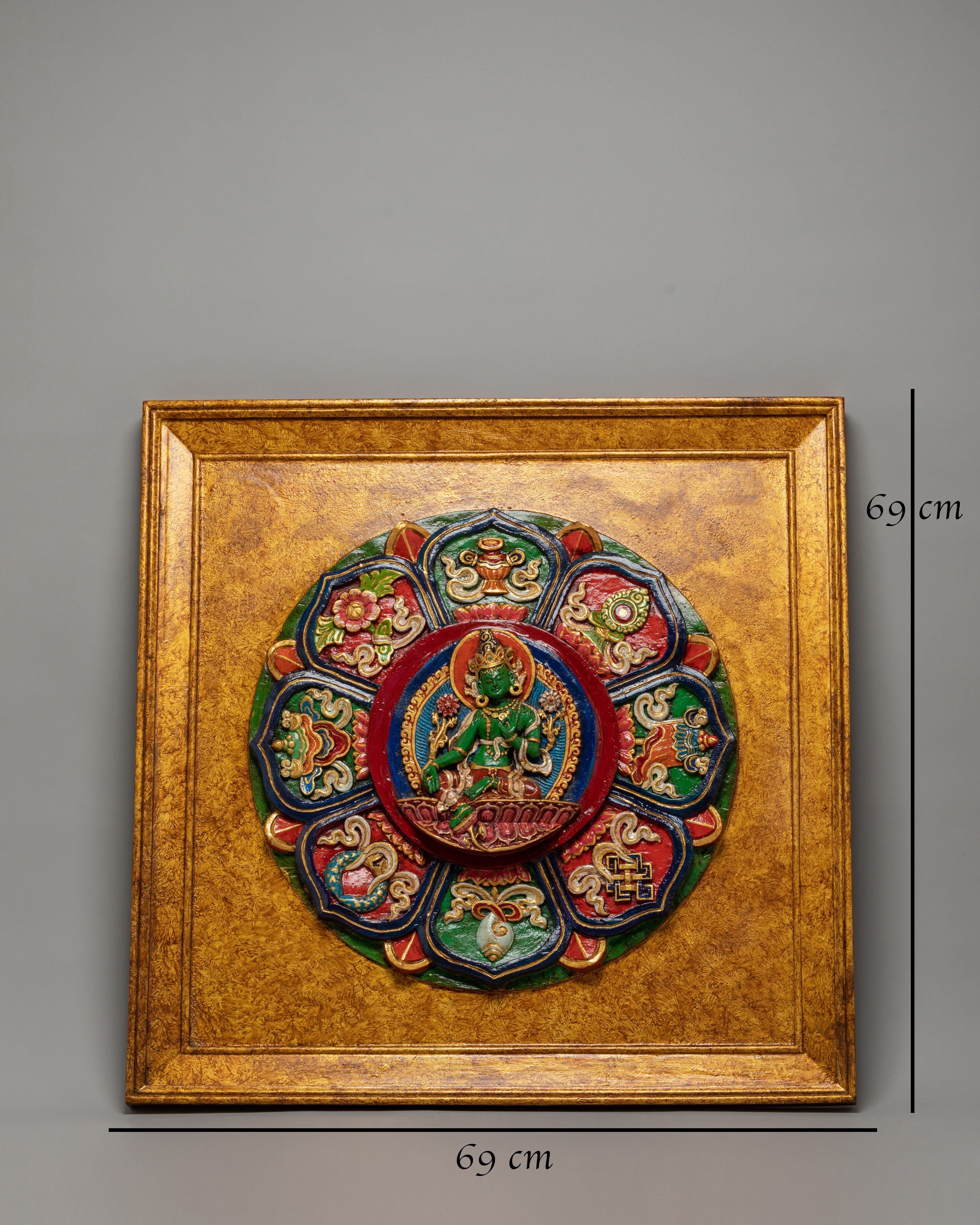 Green Tara Buddhist Wall Hanging | Handcrafted Tibetan Art for Spiritual Home Decor