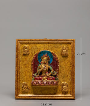 Handmade Buddhist Deity Relief Wall Hanging | Tibetan Stone Dust Wall Hanging