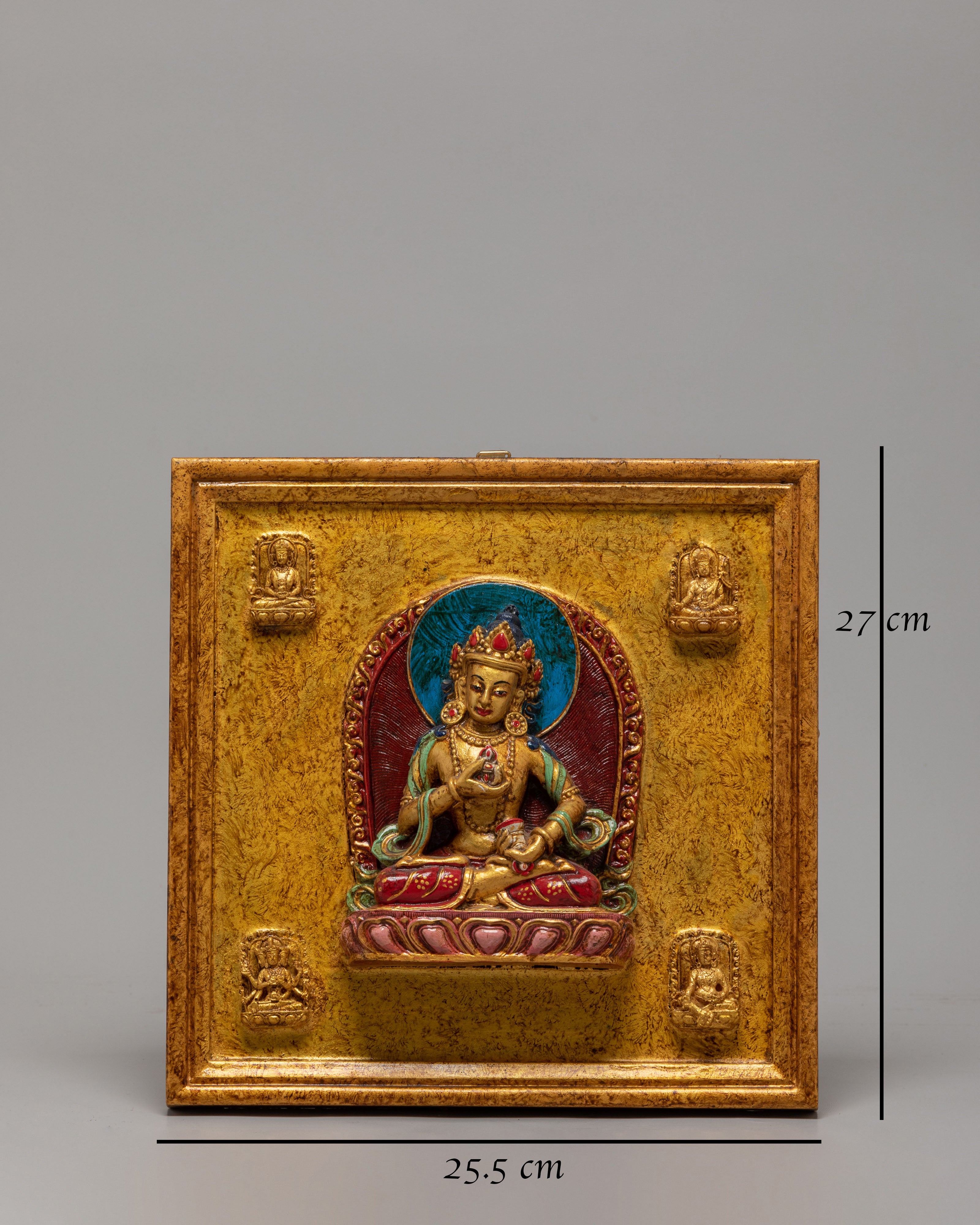 Handmade Buddhist Deity Relief Wall Hanging | Tibetan Stone Dust Wall Hanging