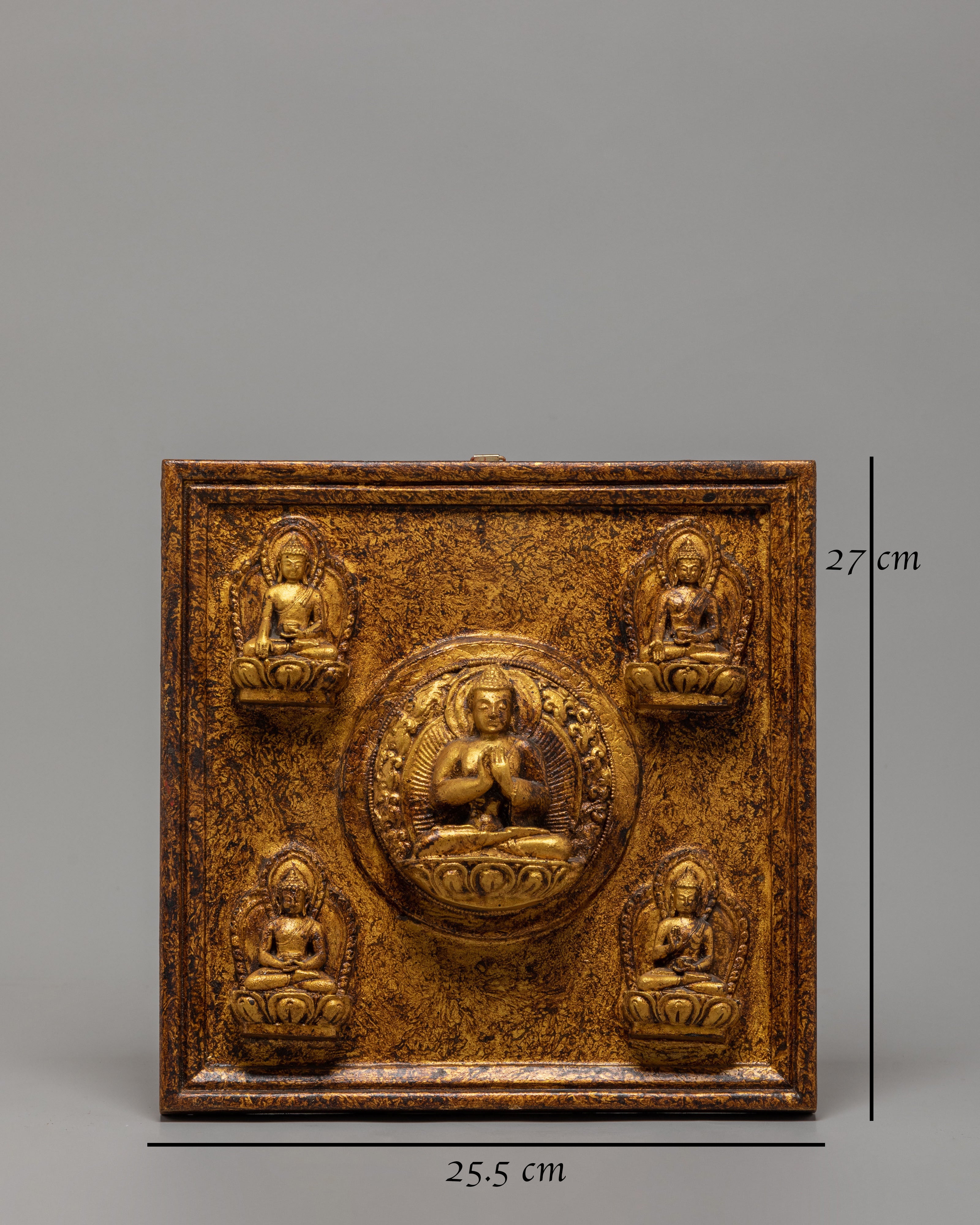 Sacred Five Dhyani Buddhas Wall Hanging | Buddhist Spiritual Wall Decor