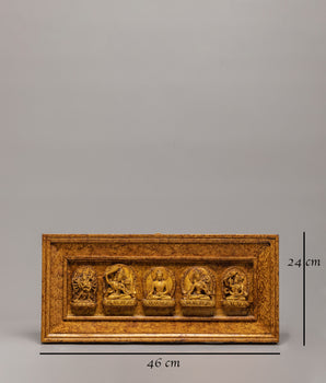 Handmade Wall Hanging with Meditational Deities | Spiritual Stone Dust Art