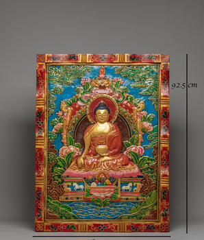 Shakyamuni Buddha Thangka Wall Hanging | Tibetan Buddhist Sacred Art
