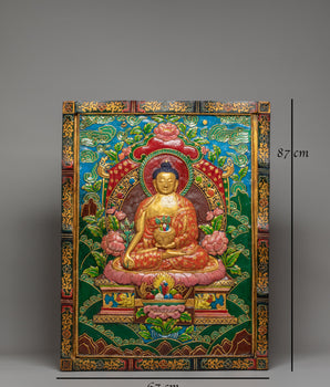 Sacred Medicine Buddha Thangka Wall Hanging | Tibetan Buddhist Healing Art