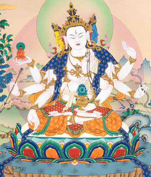 Namgyalma Thangka Print | Canvas of Healing Light | Enveloping Serenity and Blessings