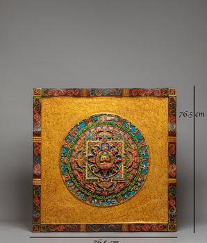 Handmade Vairocana Mandala Wall Hanging | Tibetan Buddhist Mandala Art