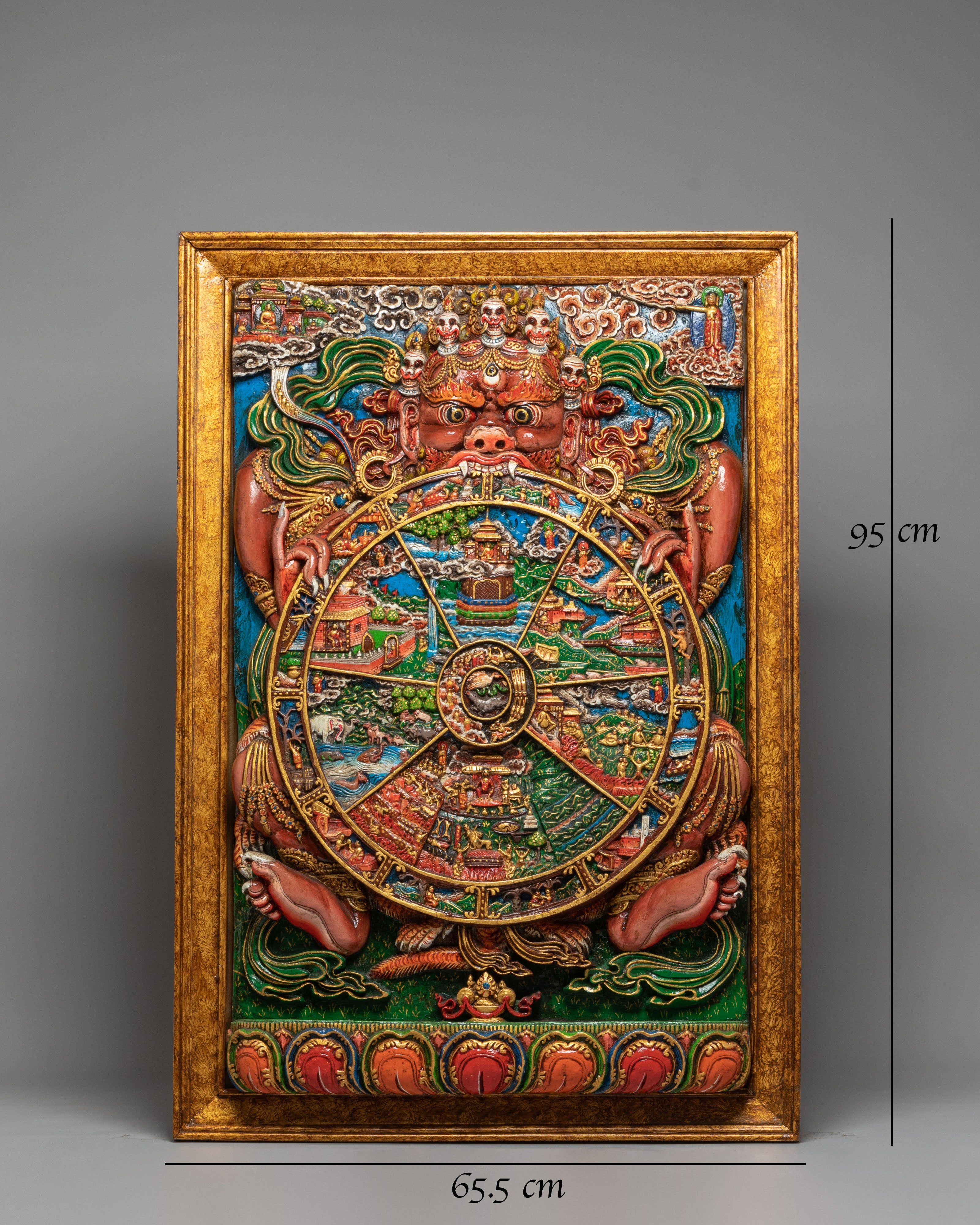 Wheel of Life Mandala Wall Hanging | Symbol of Samsara
