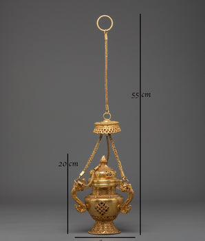 Gold Plated Incense Burner for Ritual | Spiritual Ritual Incense Holder