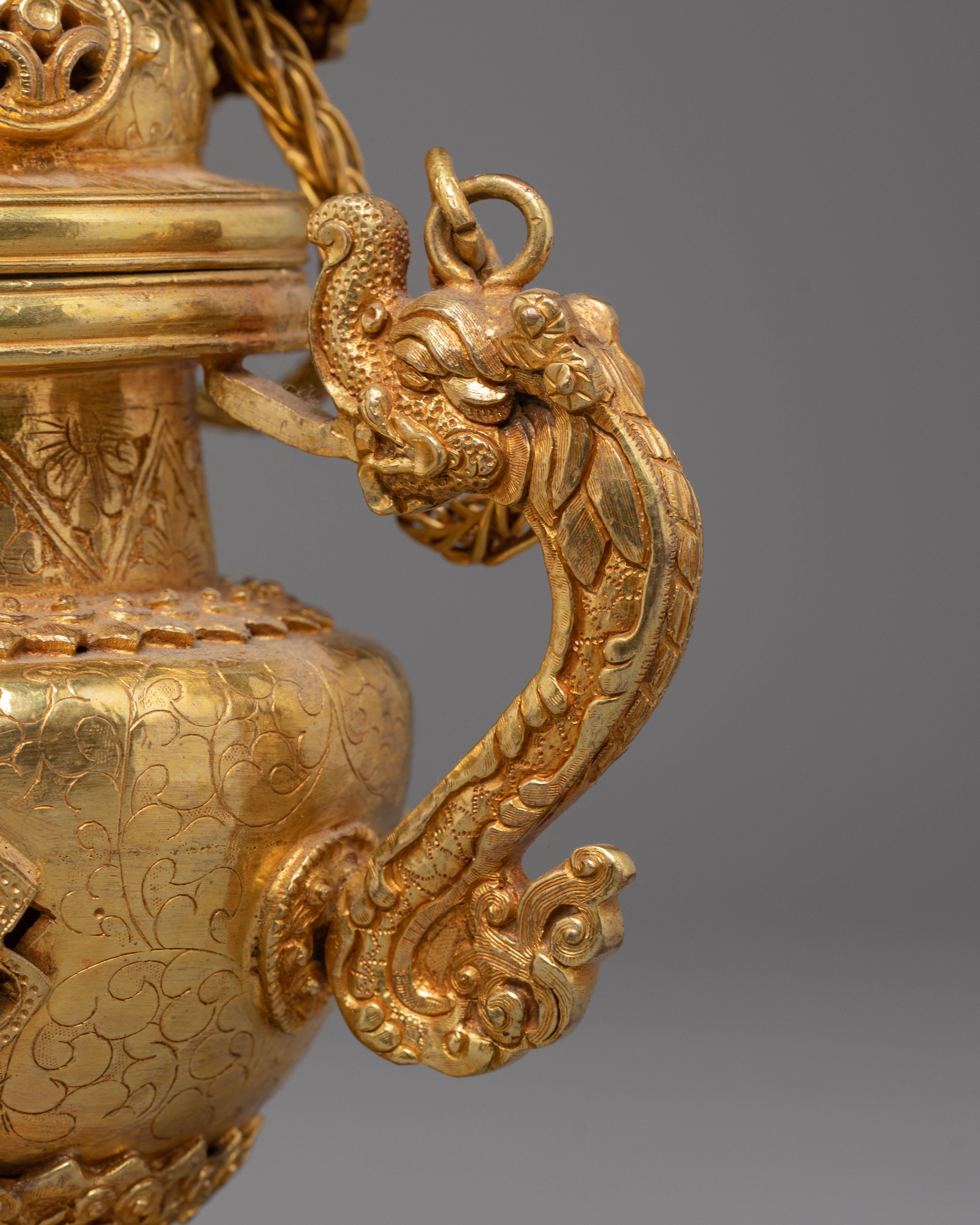 Gold Plated Incense Burner for Ritual | Spiritual Ritual Incense Holder