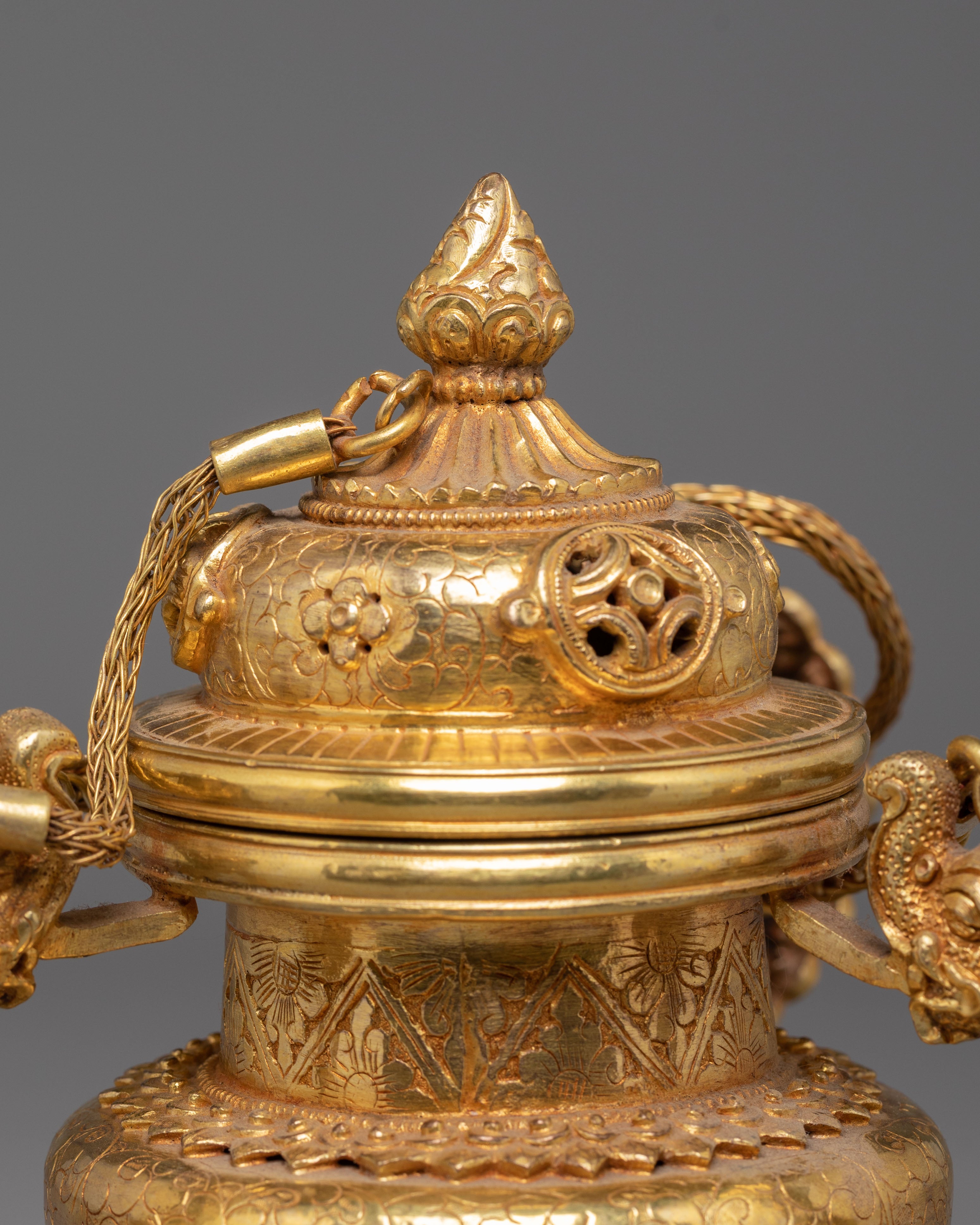 Gold Plated Incense Burner for Ritual | Spiritual Ritual Incense Holder