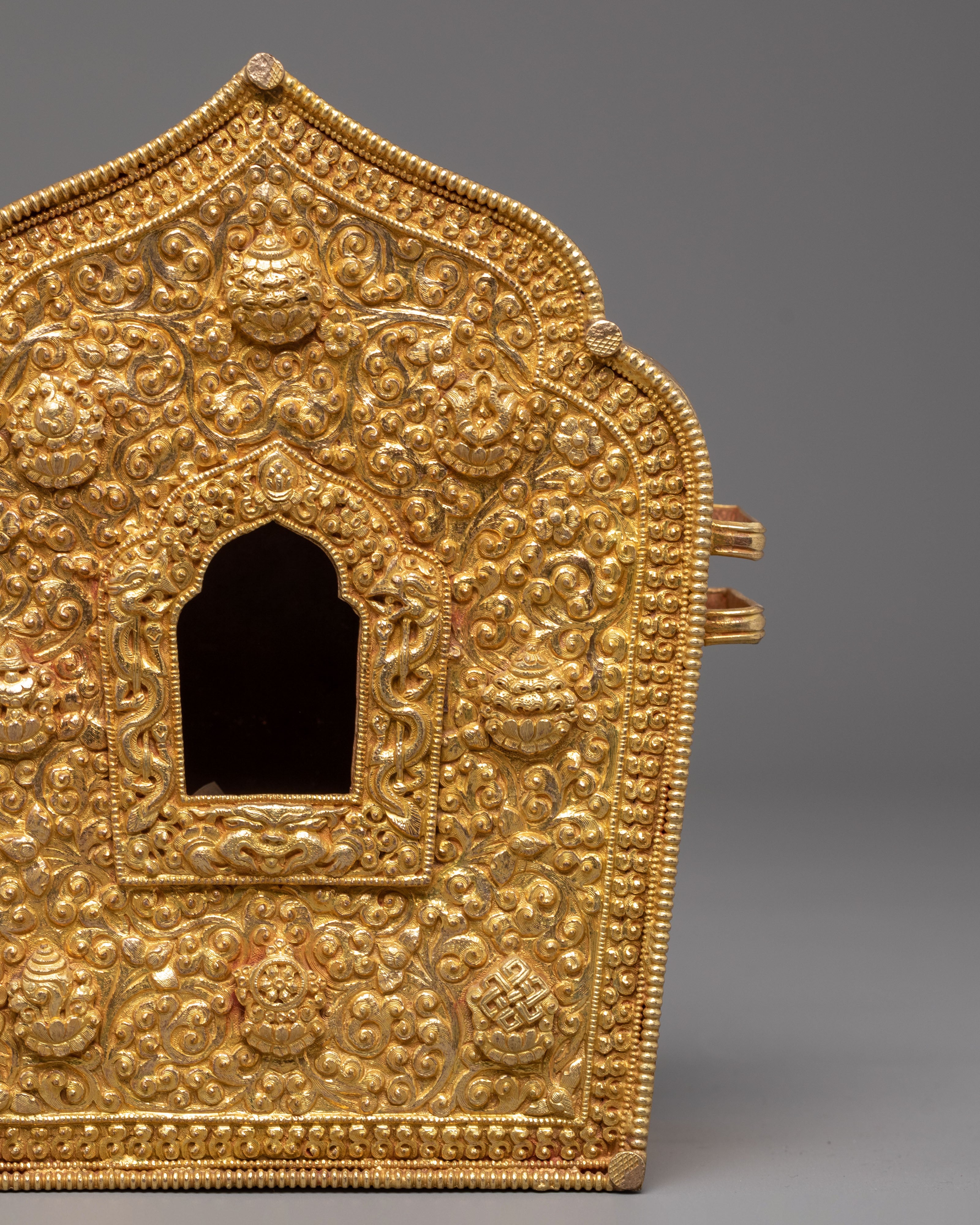 Golden Handmade Buddhist Ghau Box