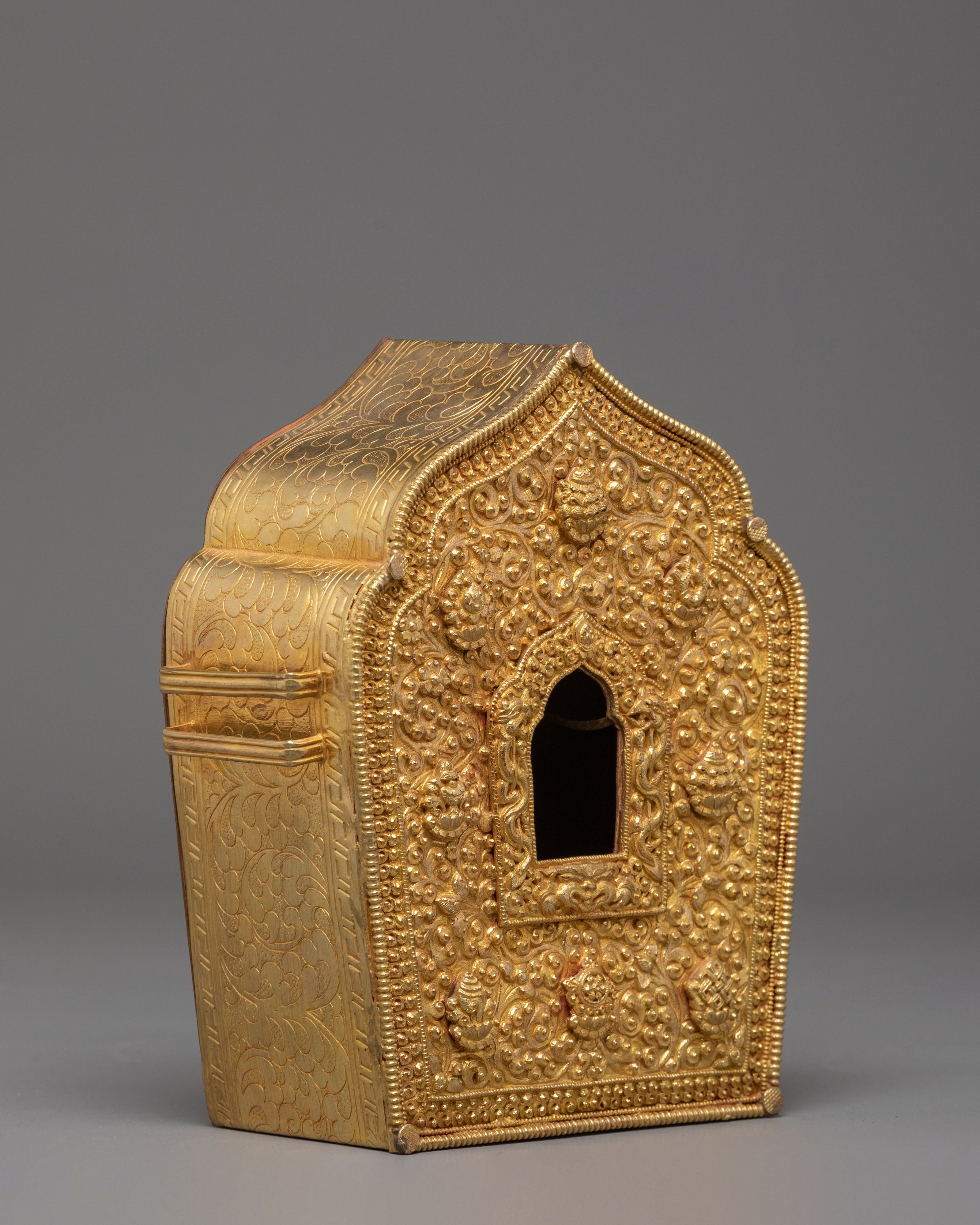 Golden Handmade Buddhist Ghau Box