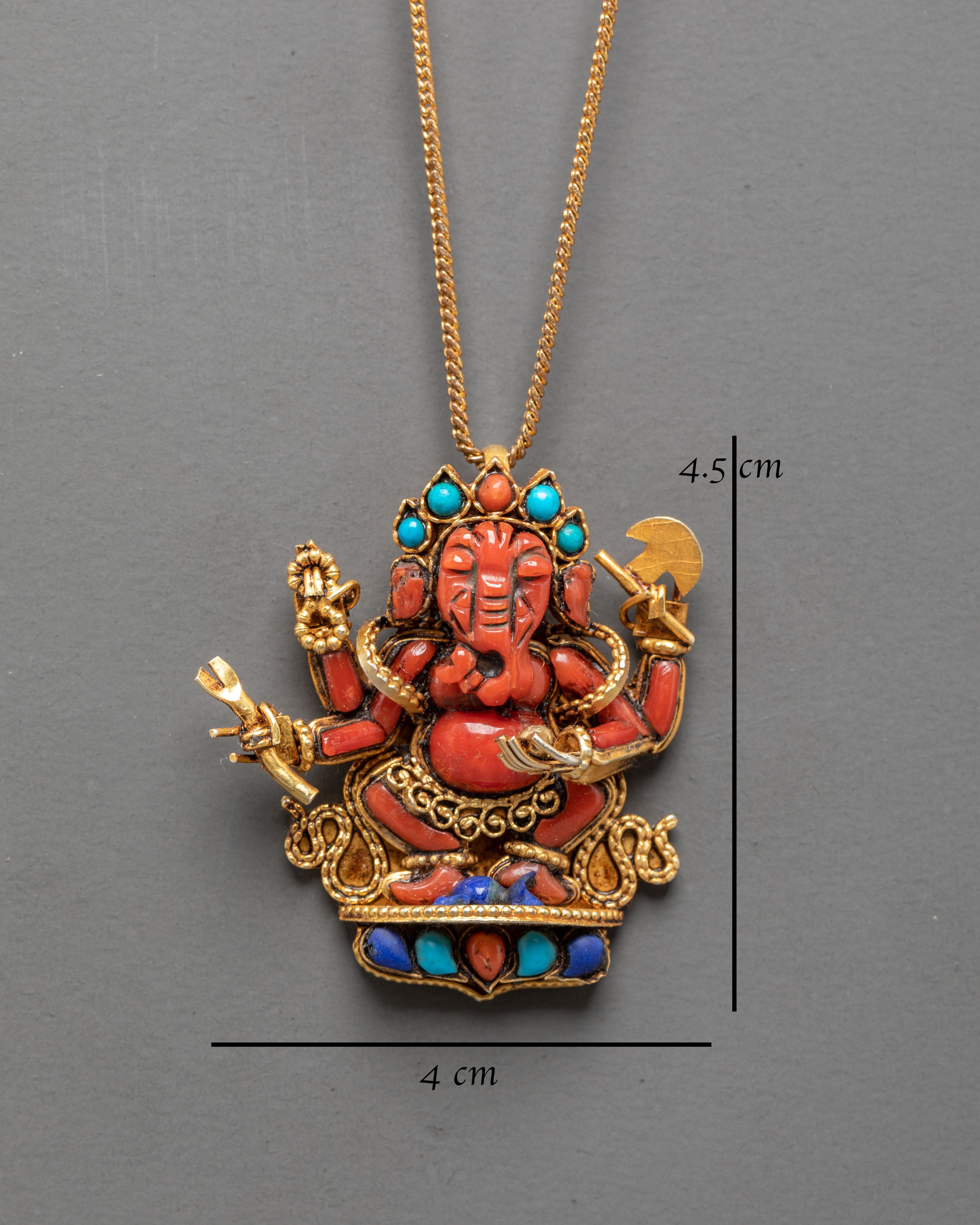 Handcrafted Hindu Deity Ganesha Locket | Sacred Hindu Deity Pendant