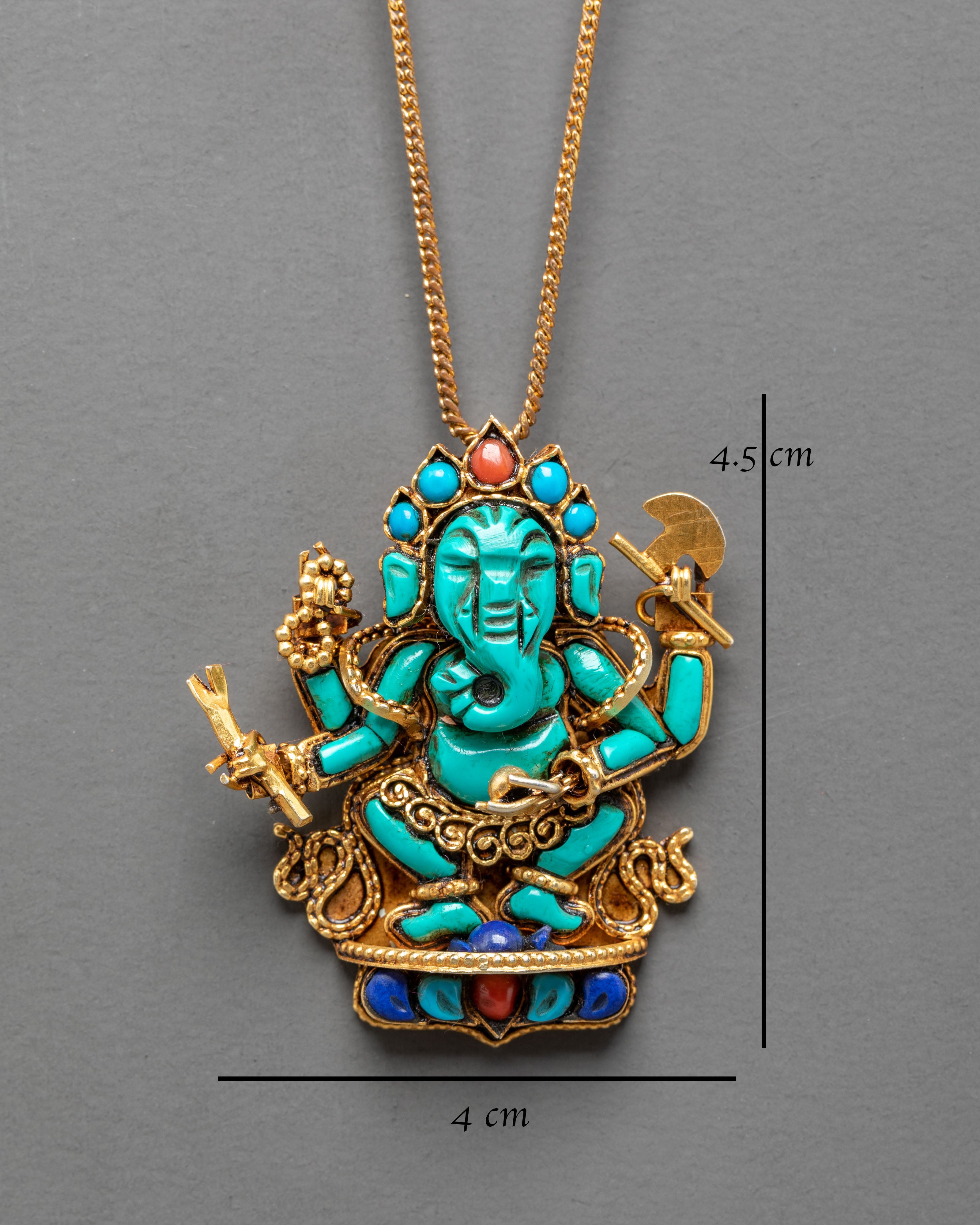 Gold Plated Ganesha Locket | Sacred Hindu Deity Pendant
