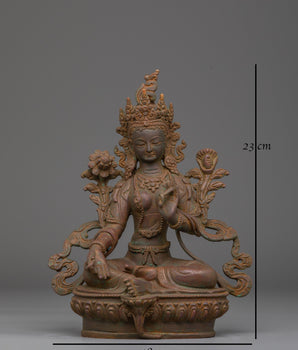 Divine Bodhisattva Green Tara Handmade Statue | Artwork for Meditation