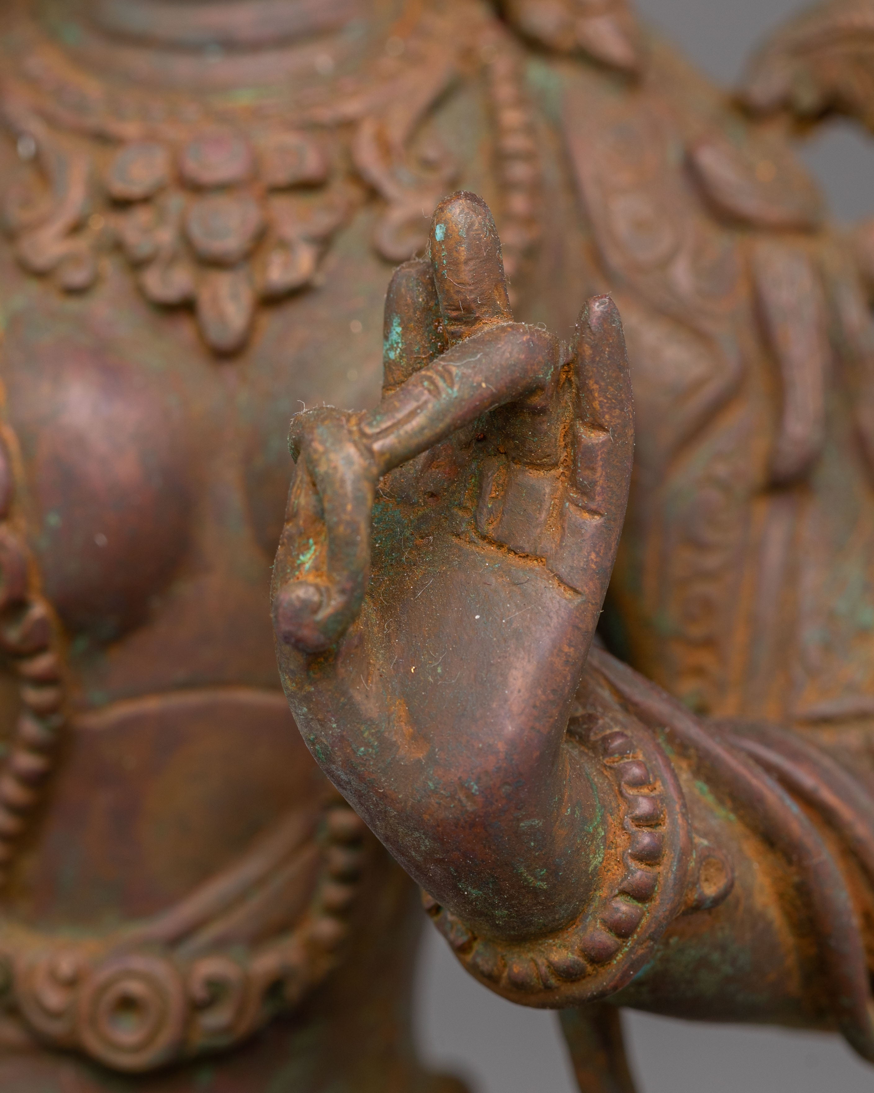 Divine Bodhisattva Green Tara Handmade Statue | Artwork for Meditation