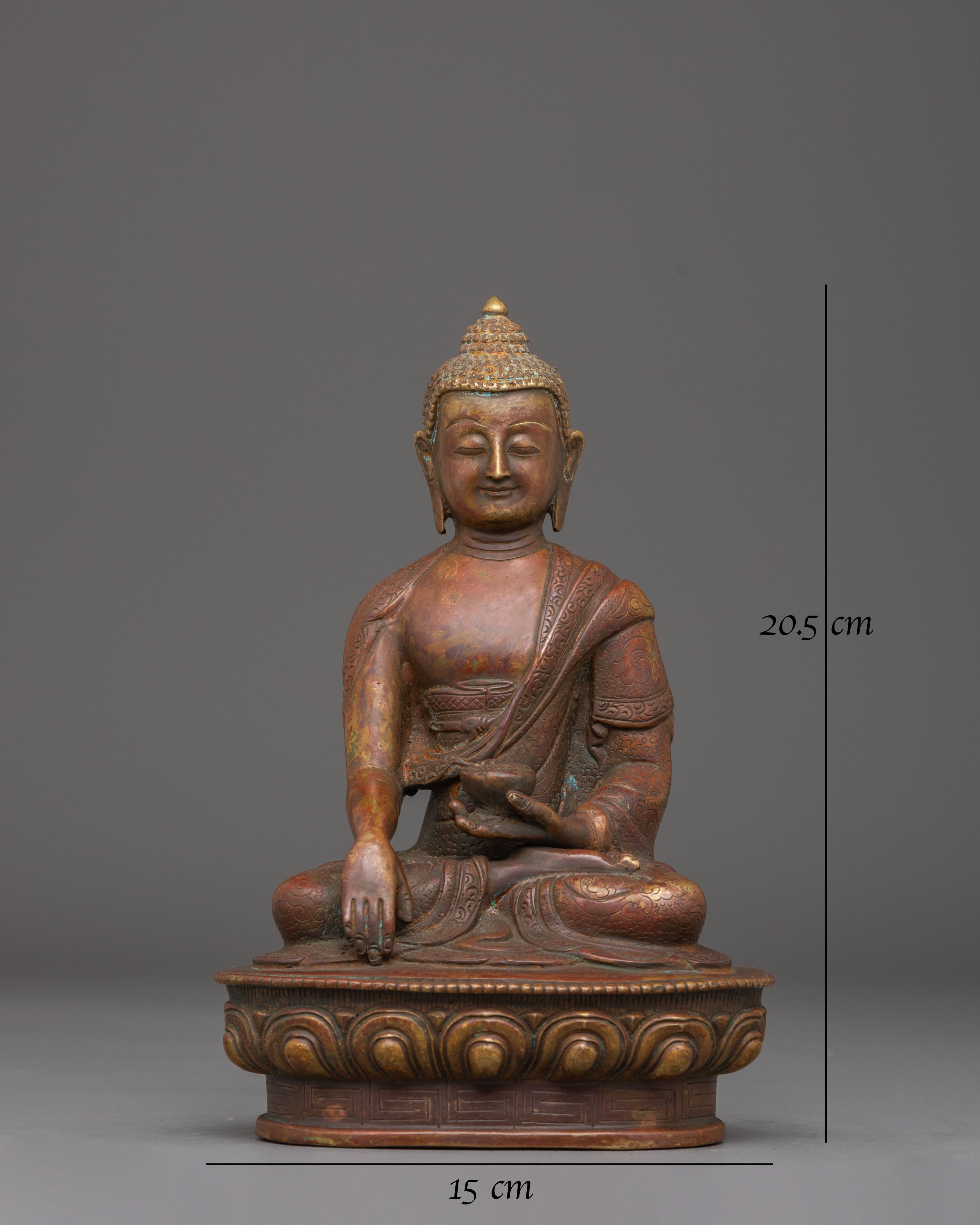 Sacred Shakyamuni Buddha Dharma Statue | Tibetan Copper Art for Meditation