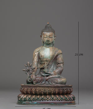 Oxidized Copper Statue of Bhaisajyaguru | Symbol of Healing