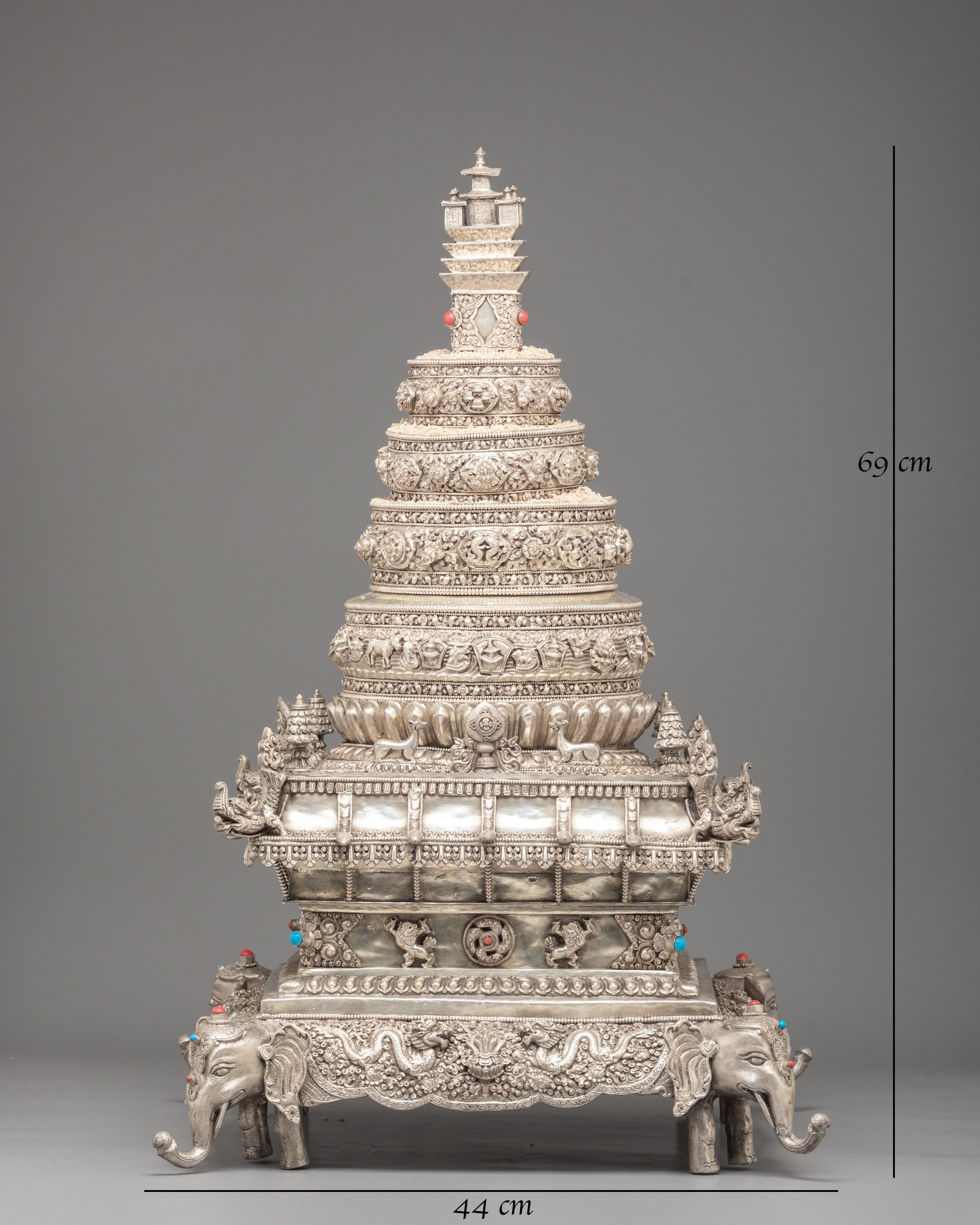 Traditional Tibetan Silver Mandala Set | Sacred Buddhist Offering Set