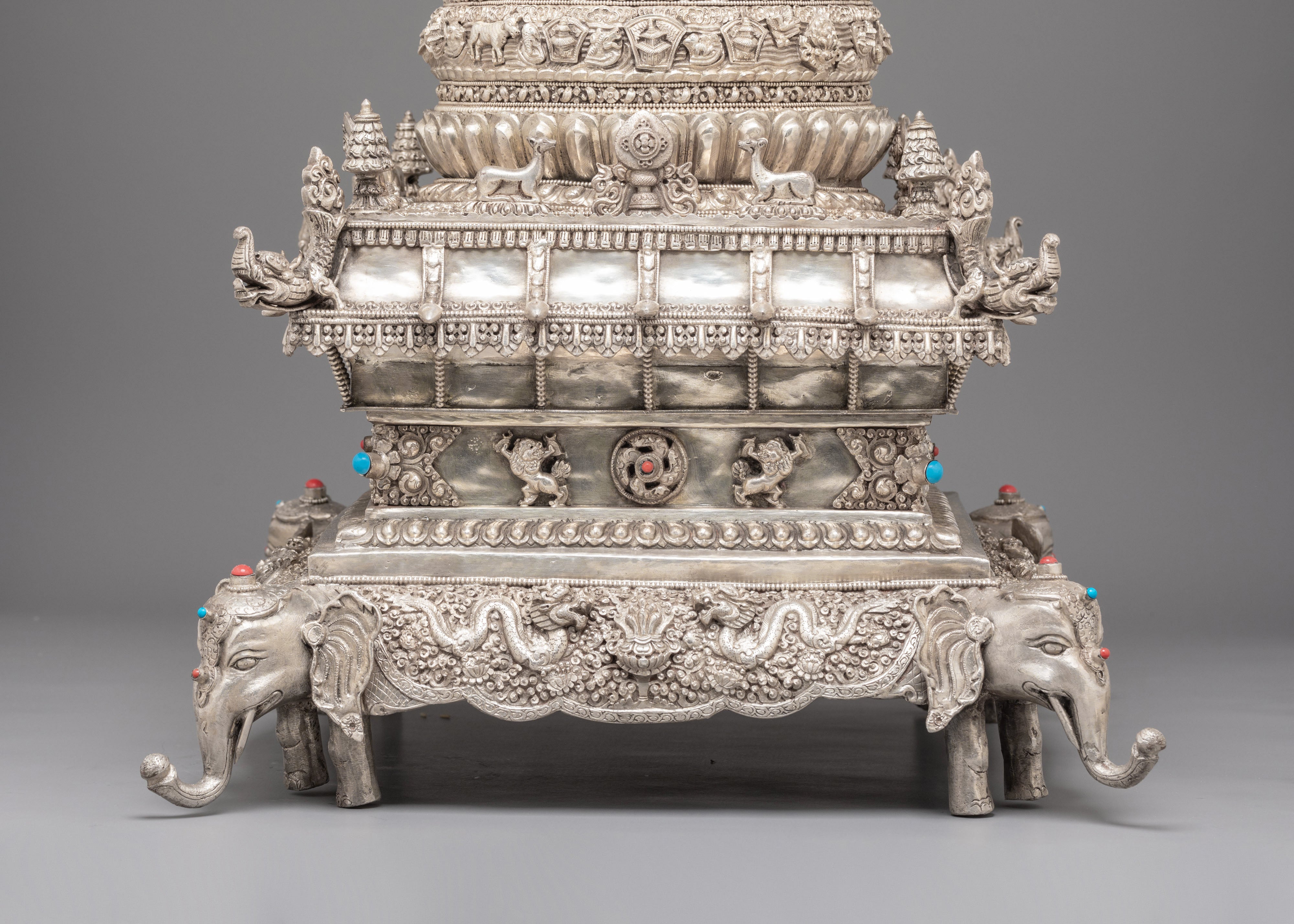 Traditional Tibetan Silver Mandala Set | Sacred Buddhist Offering Set